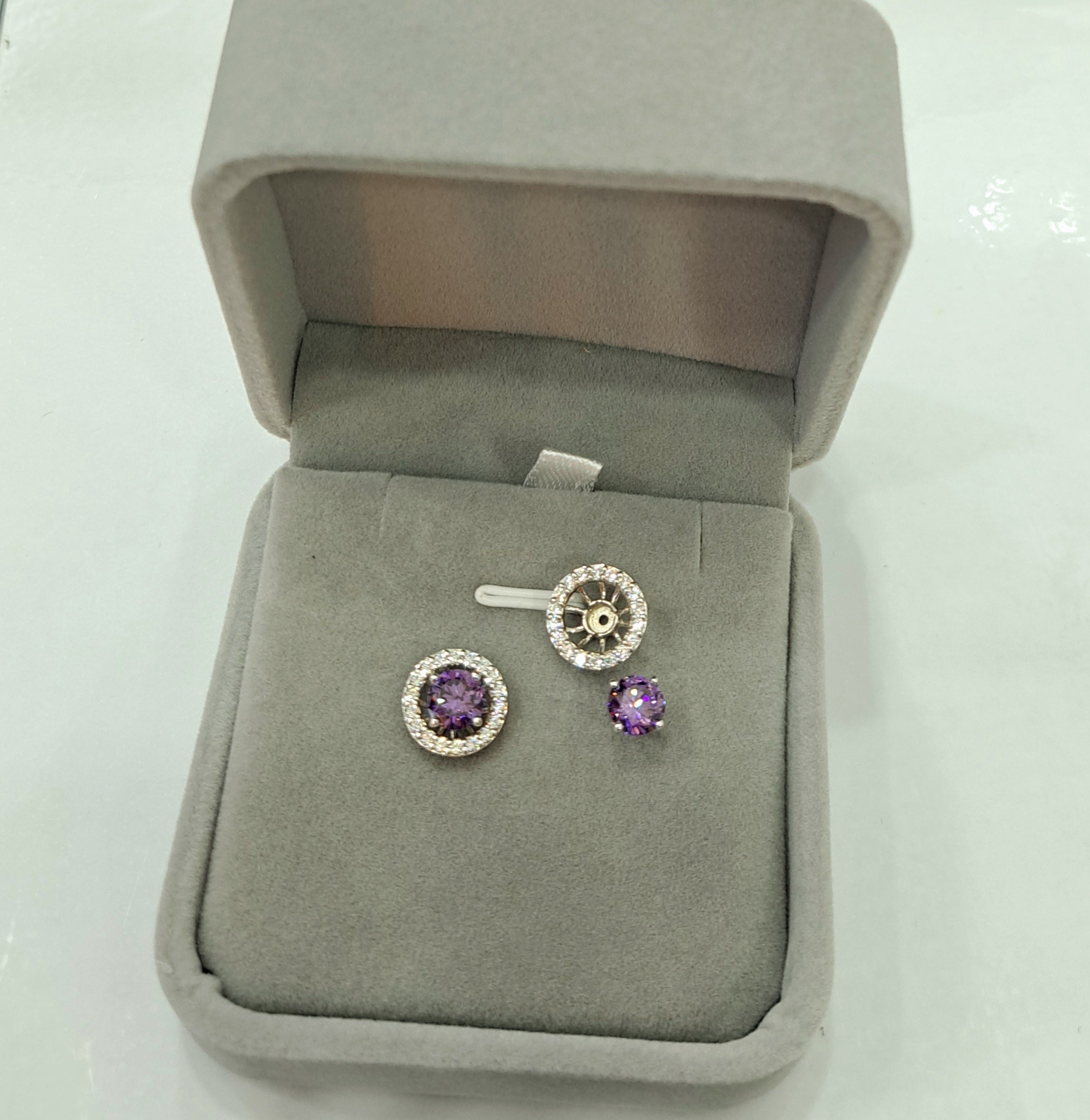 Detachable Amethyst Earrings