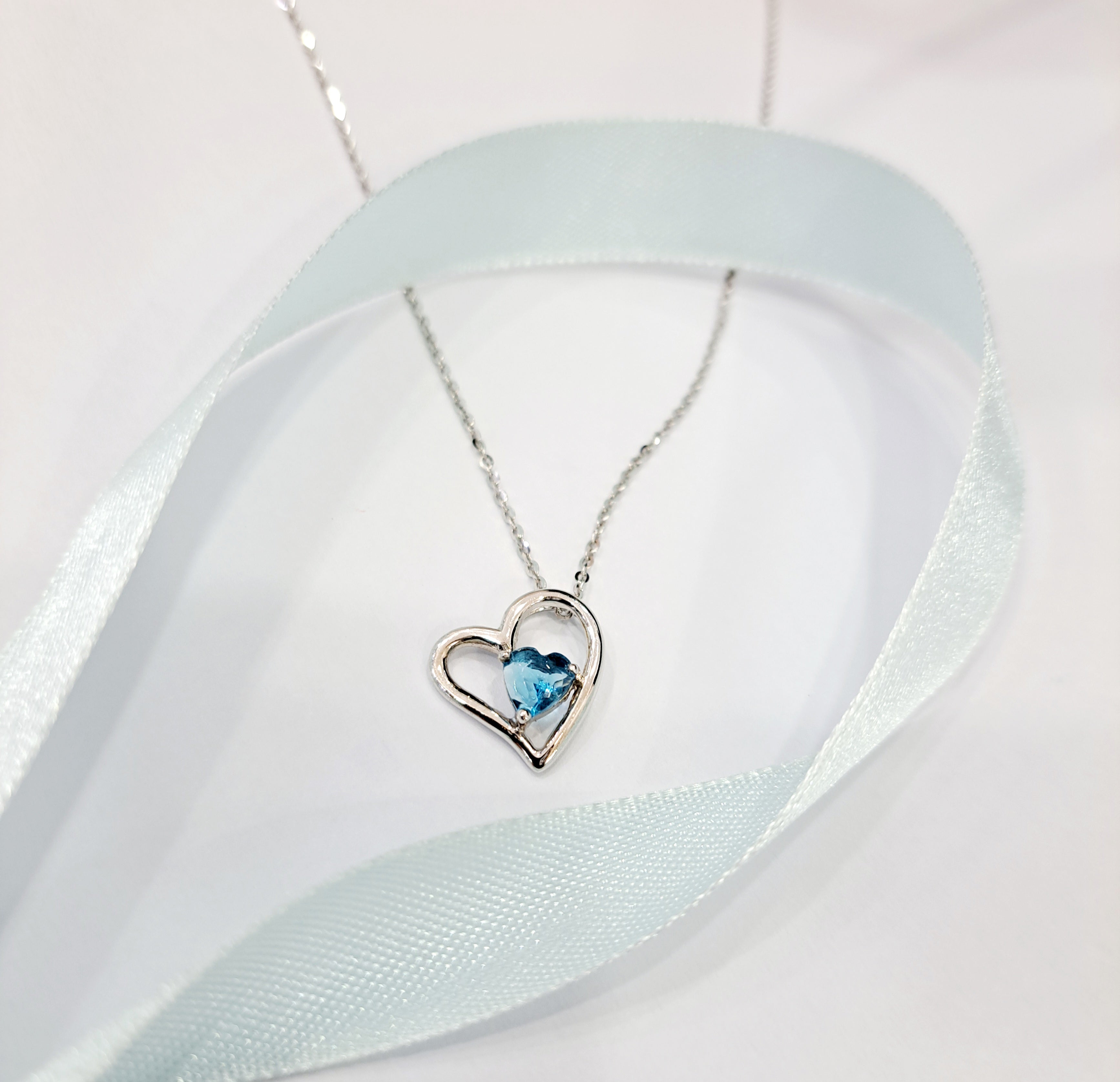 Tiffany Heart Shaped Blue Topaz pendant