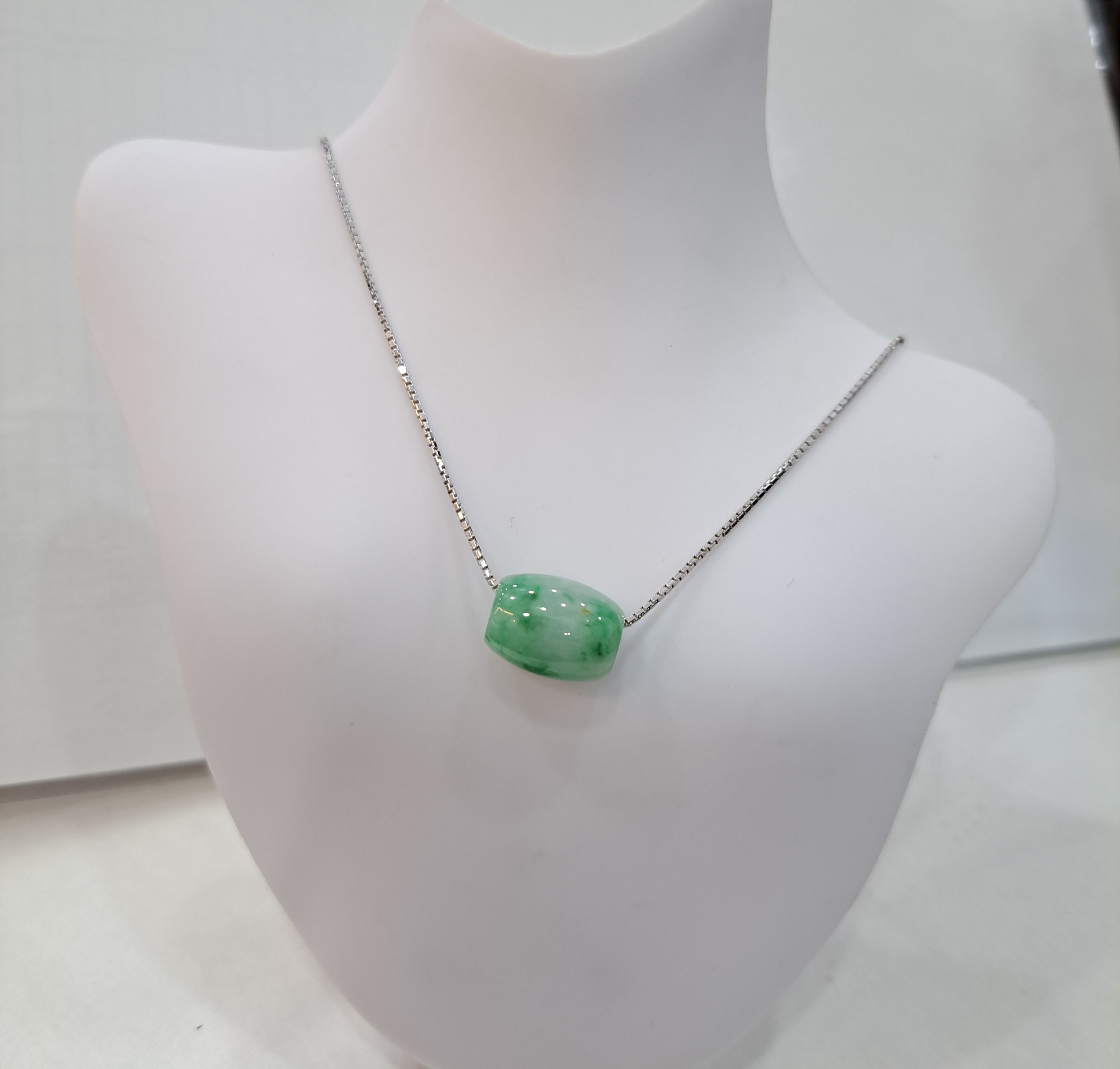 Burmese Jade Barrel Necklace