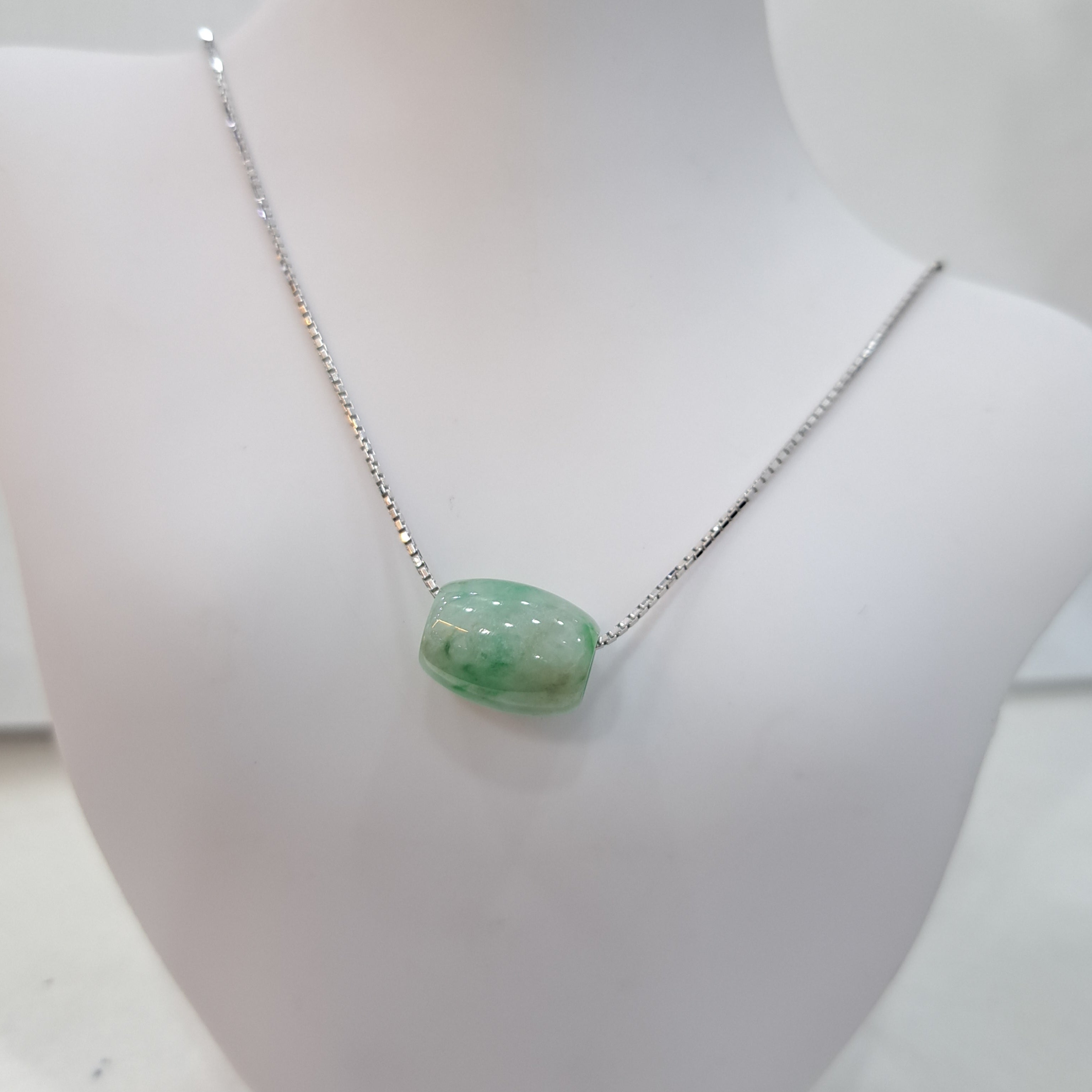 Burmese Jade Barrel Necklace