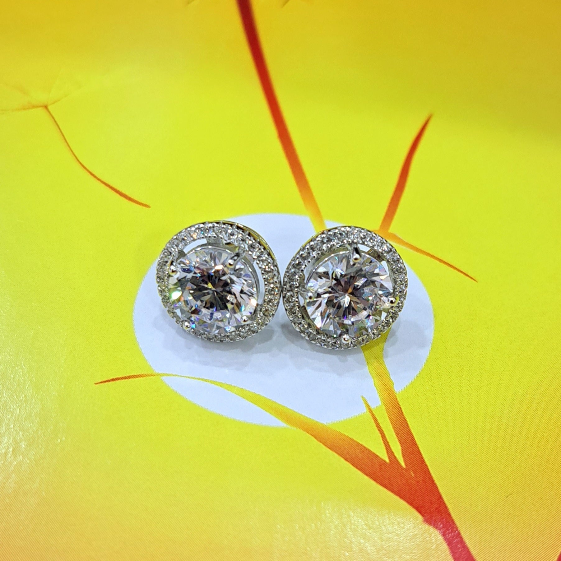 2 carats Halo Simulated Diamond Earrings