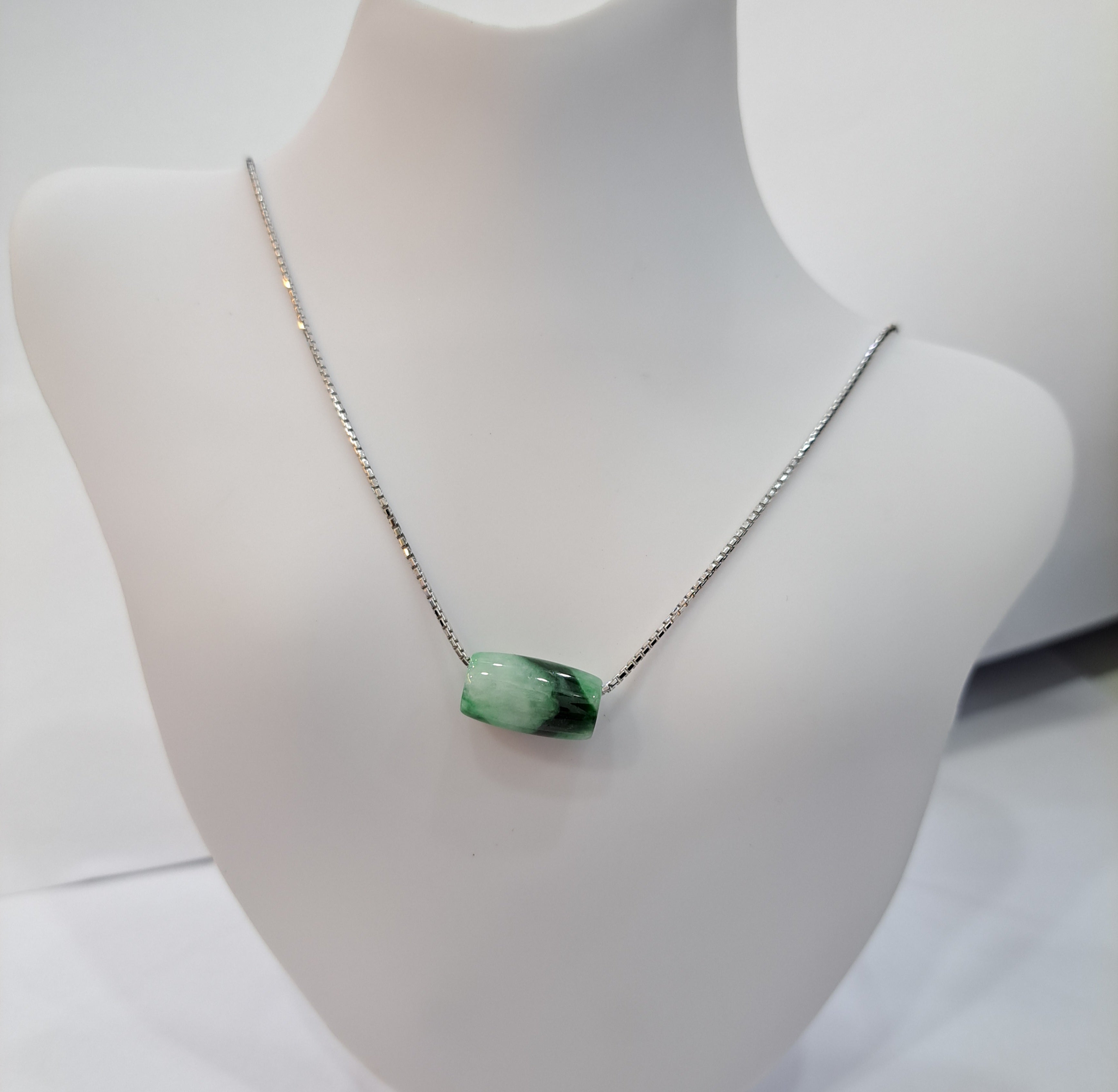 Burmese Jade Barrel Necklace