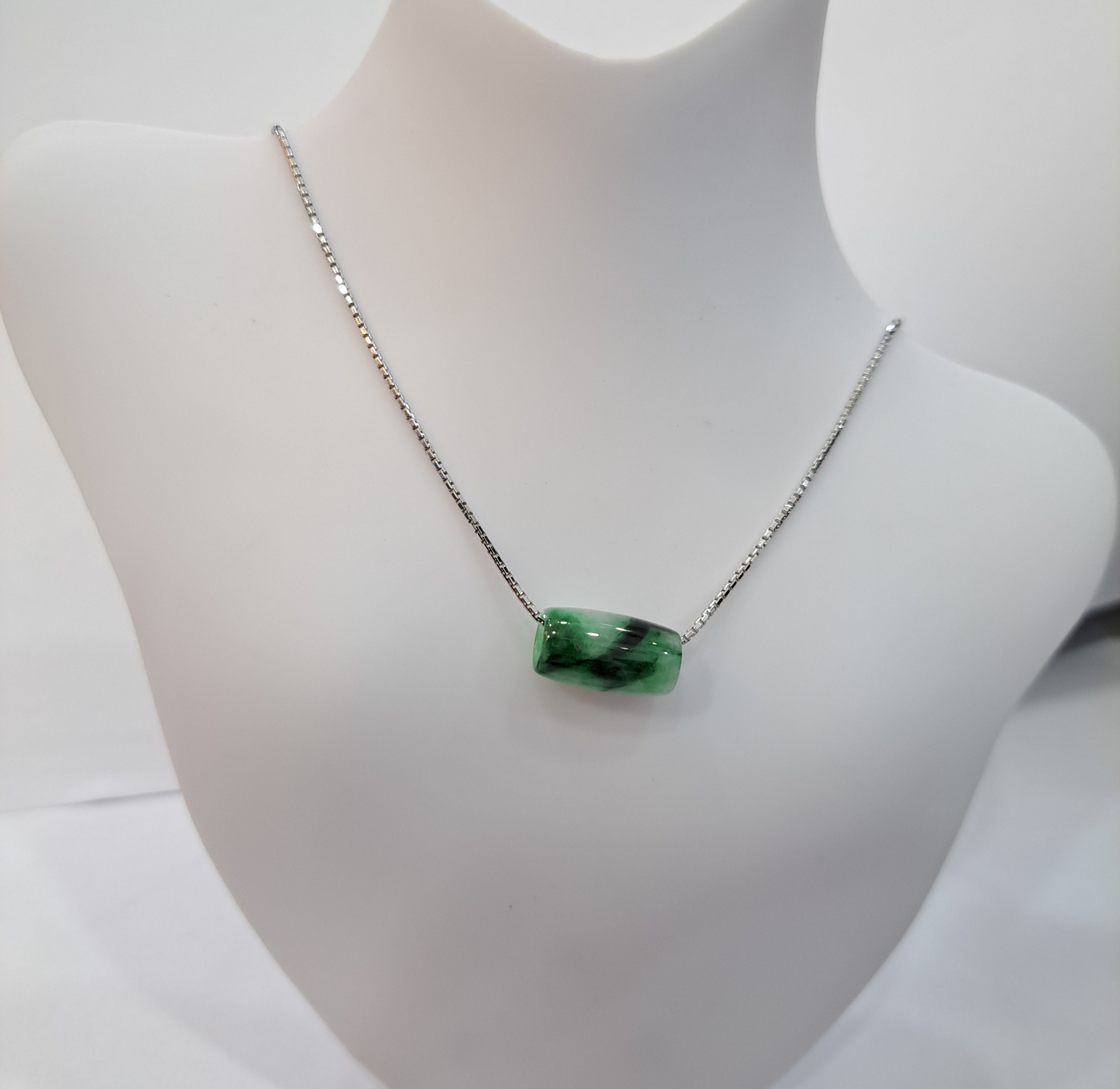 Burmese Jade Barrel Necklace