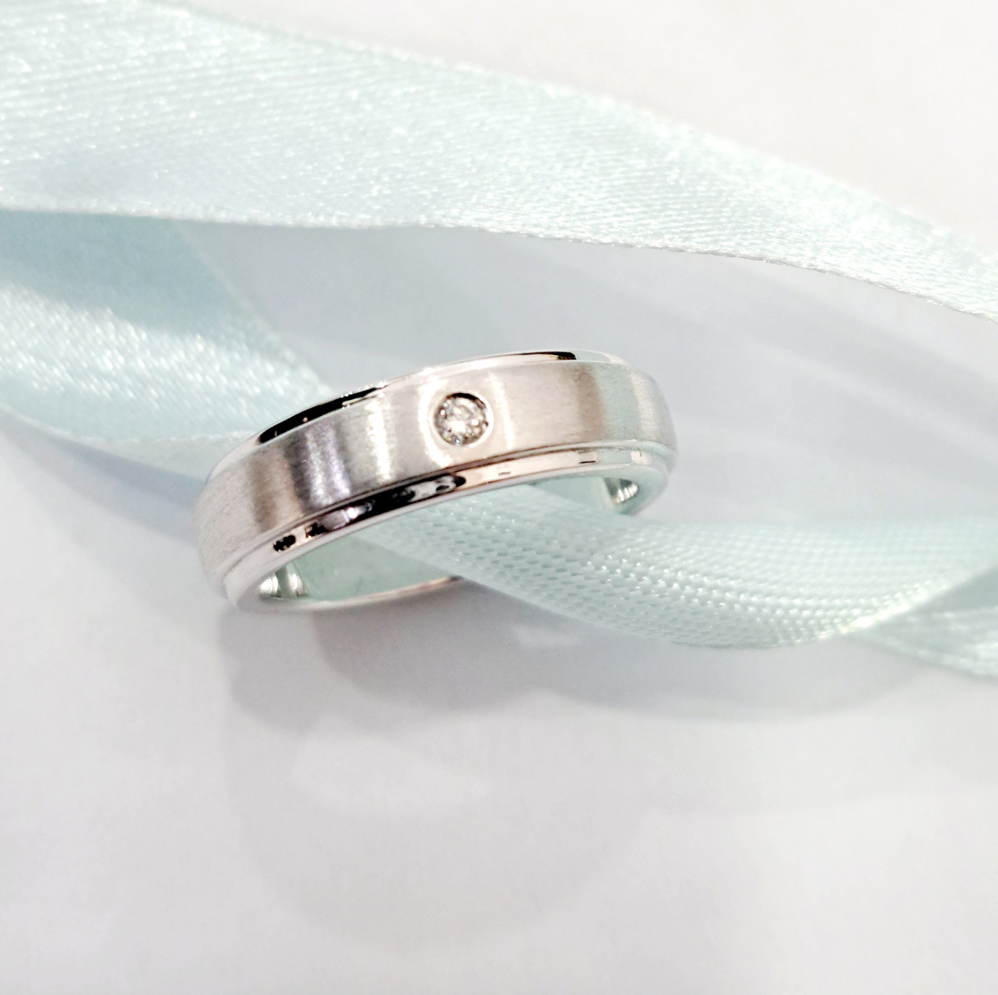 Diamond Matte & Glossy  Wedding Band