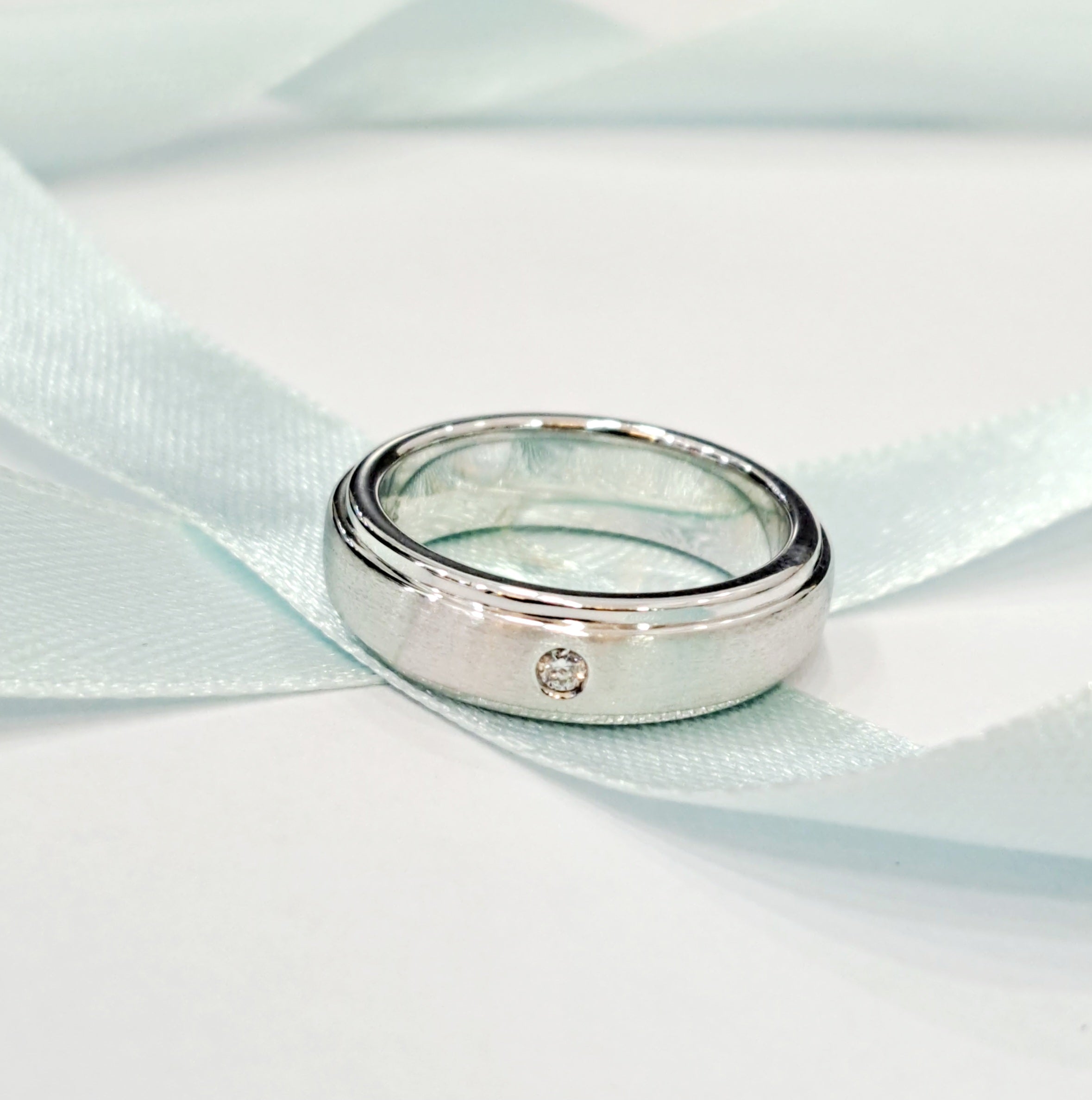 Diamond Matte & Glossy  Wedding Band