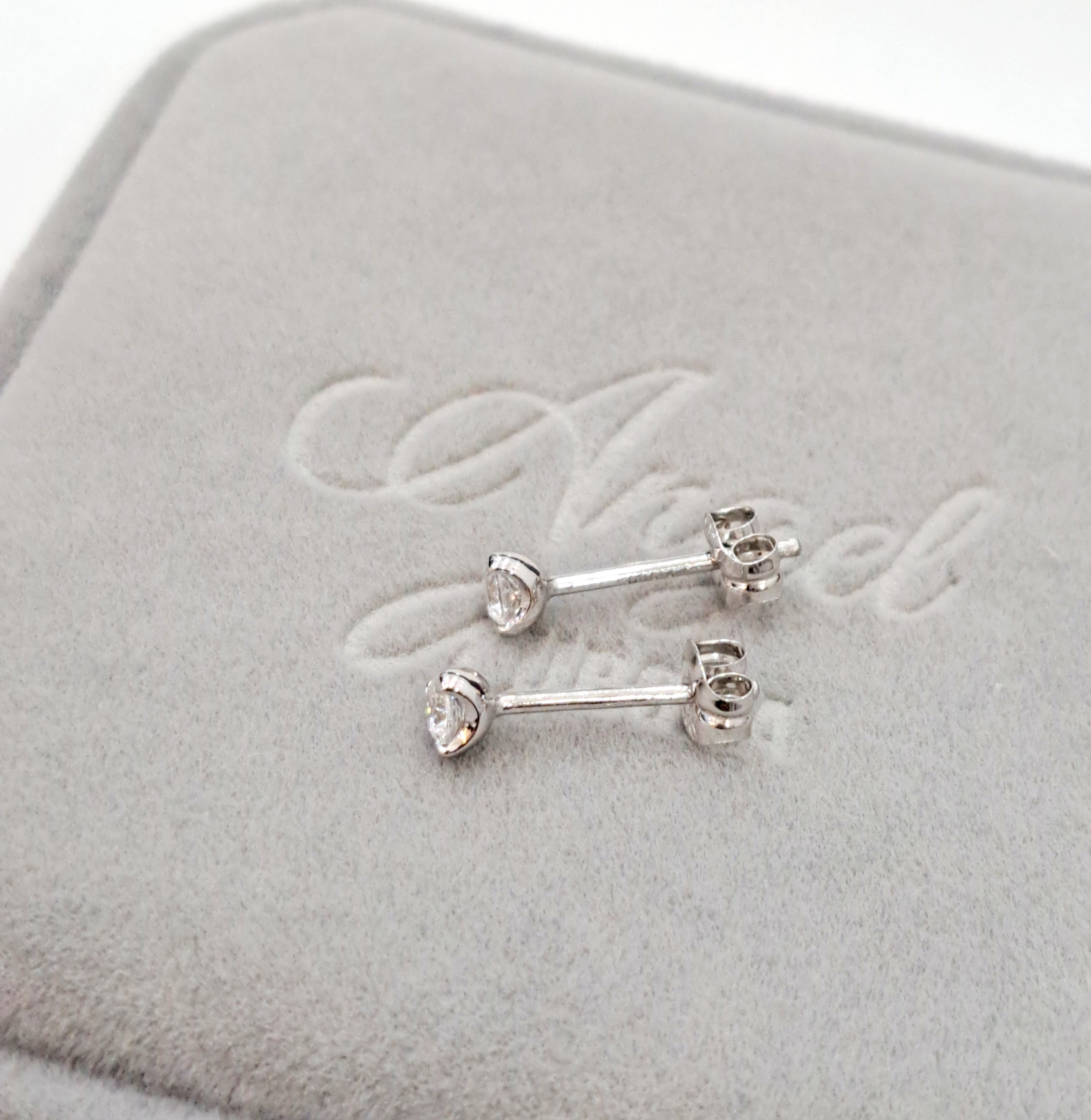 Dainty Platinum Diamond Earrings