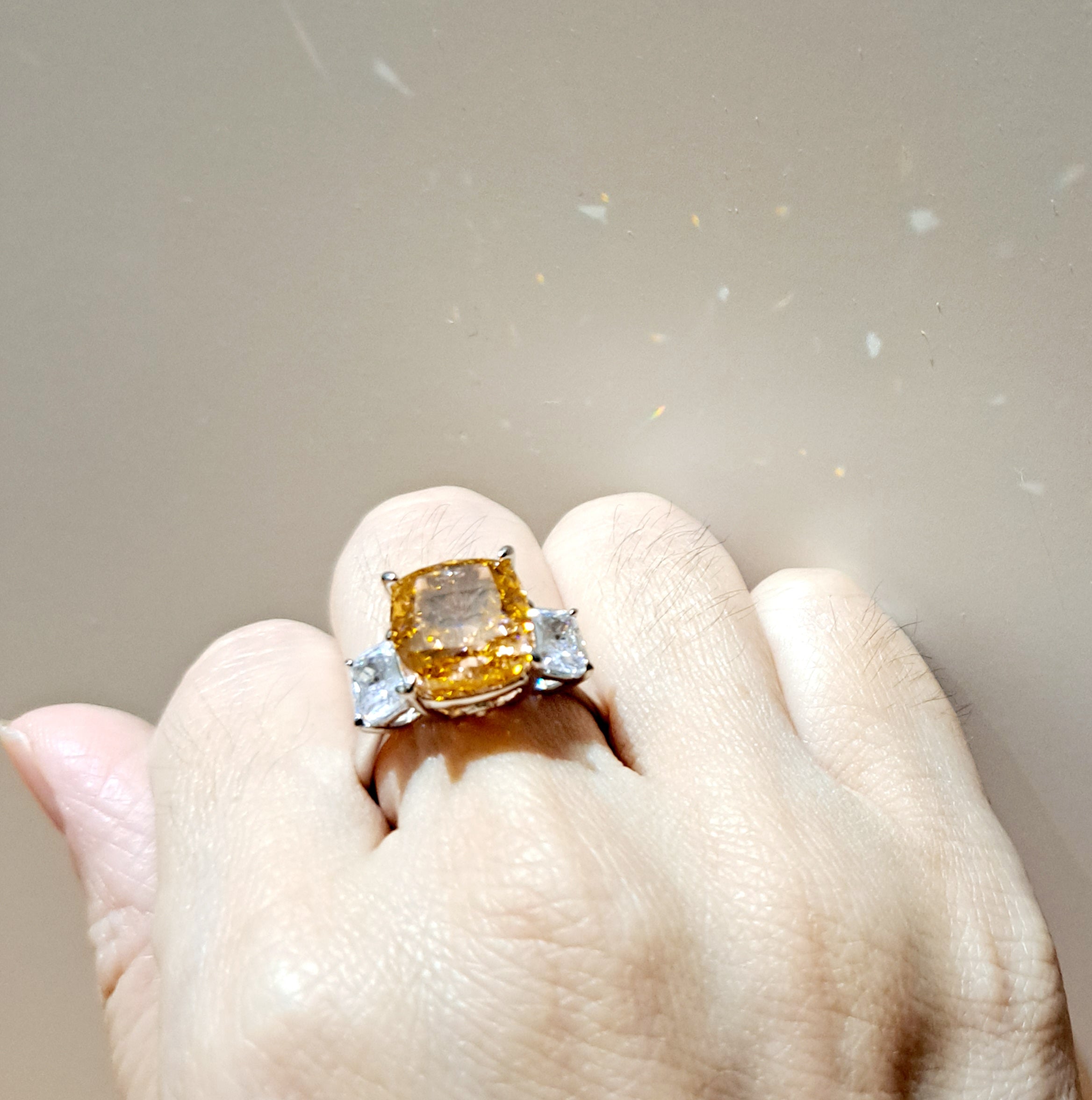 Vivid Simulated Fanta Garnet Ring