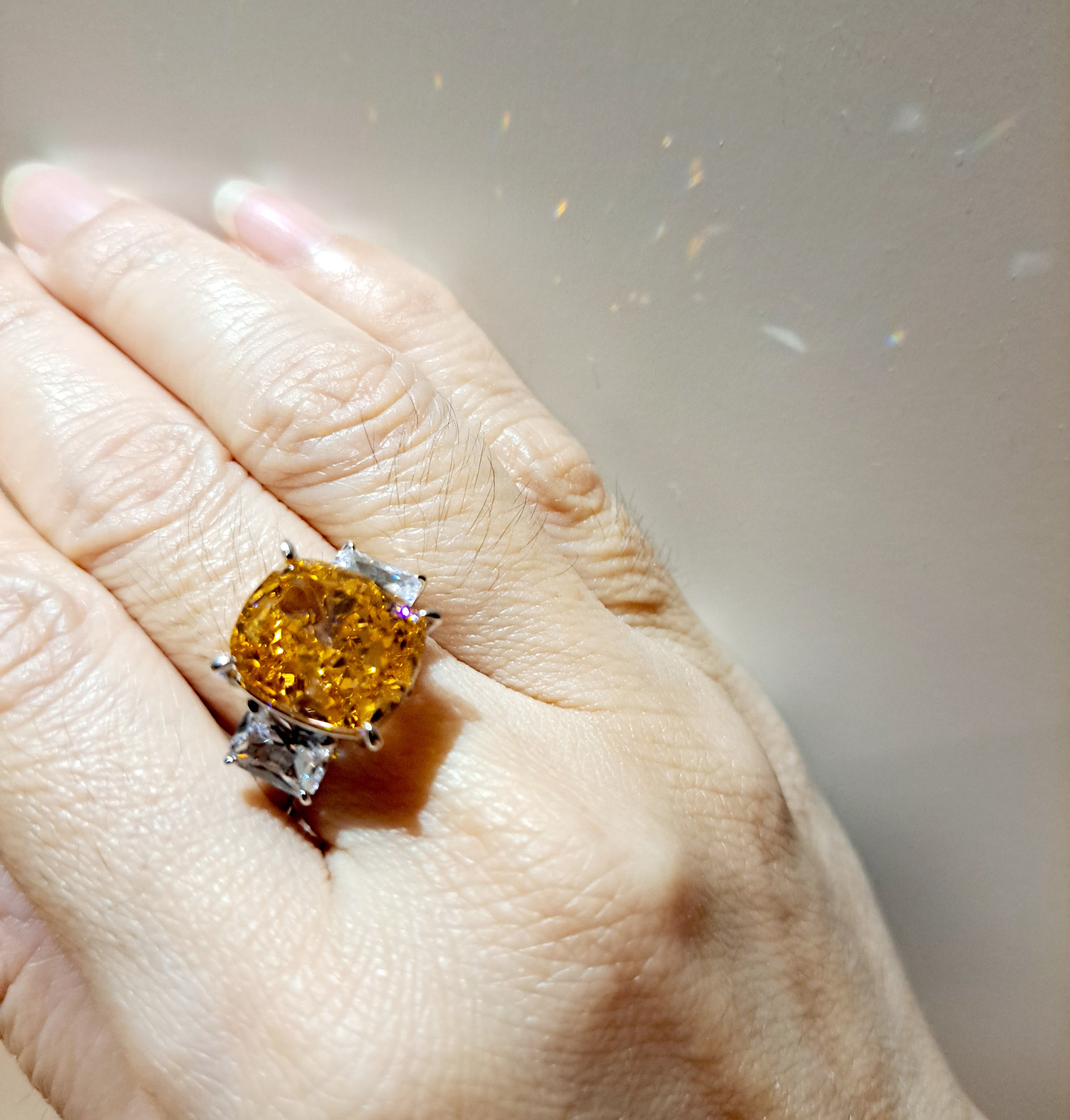 Vivid Simulated Fanta Garnet Ring