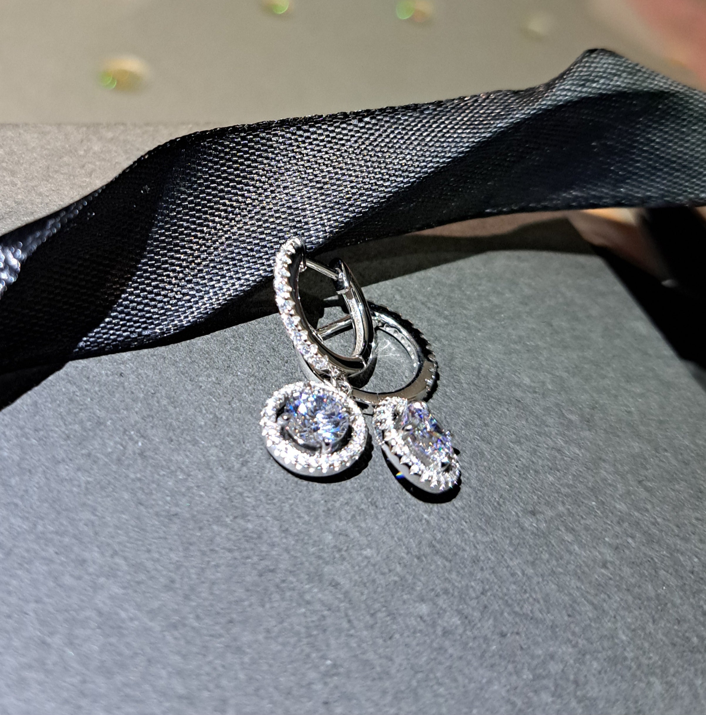 Halo Simulated Diamond Loop Earrings