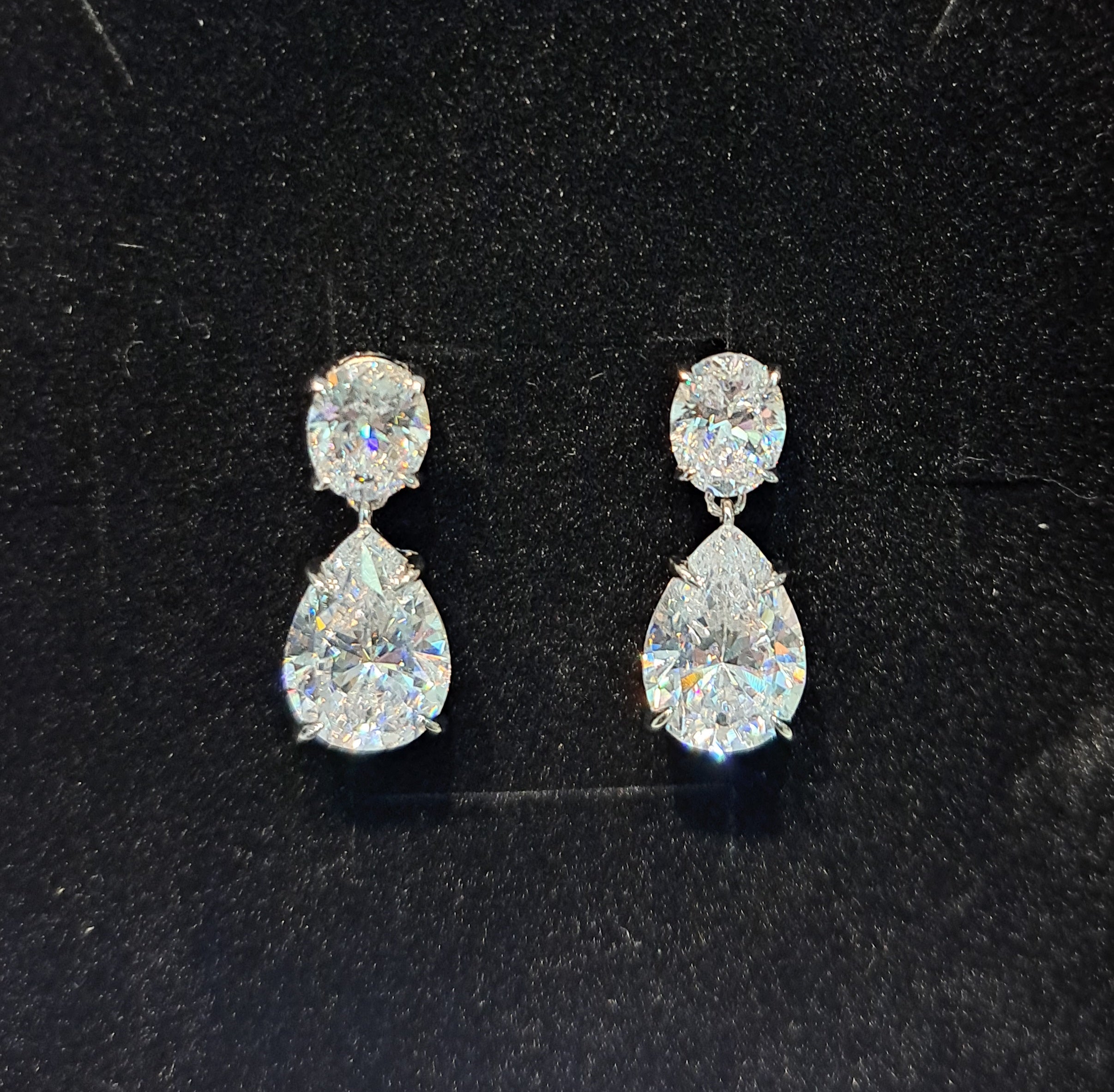 Bridal Dangling Simulated Diamond Earrings