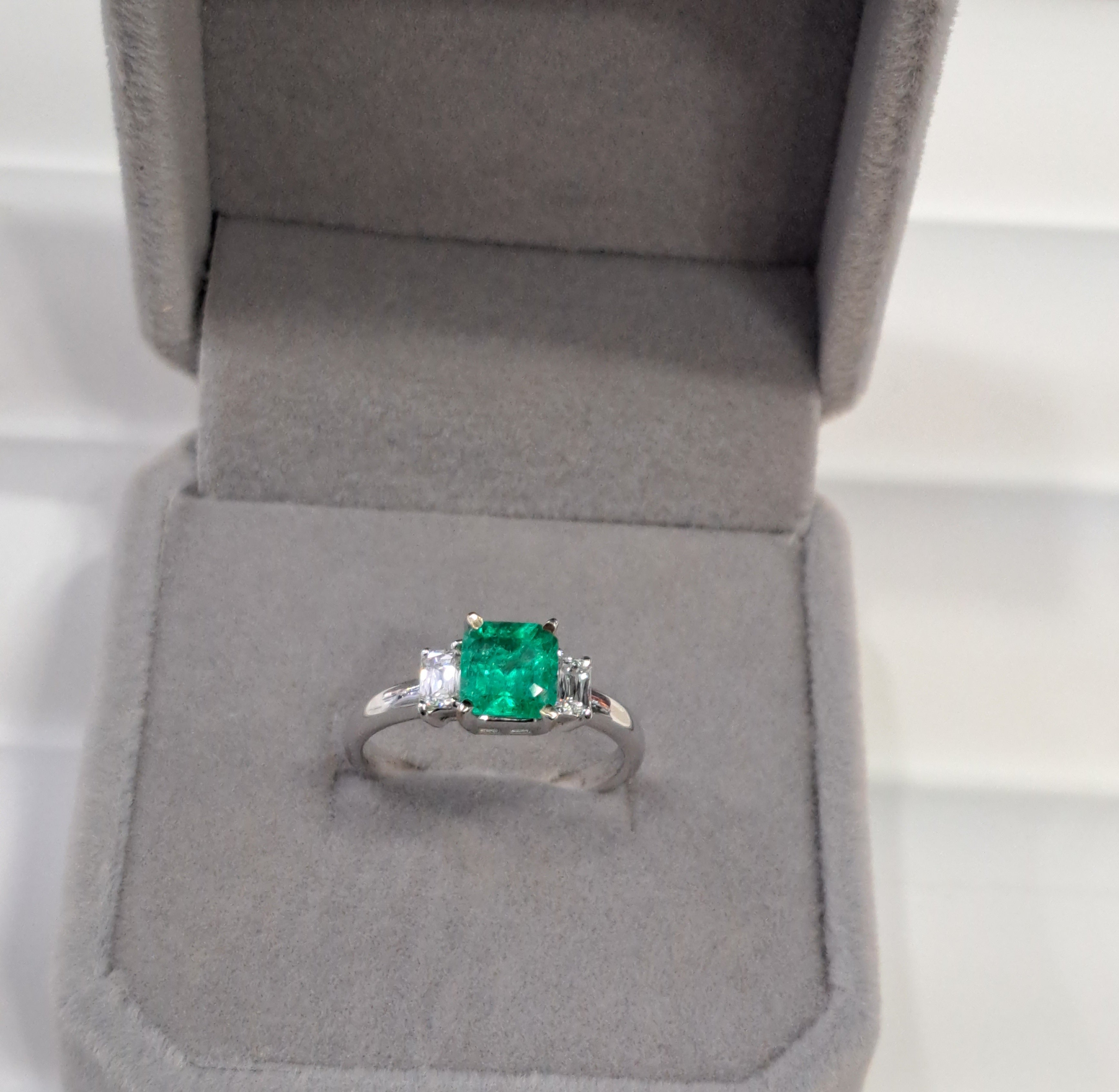 Trilogy Emerald Diamond Ring