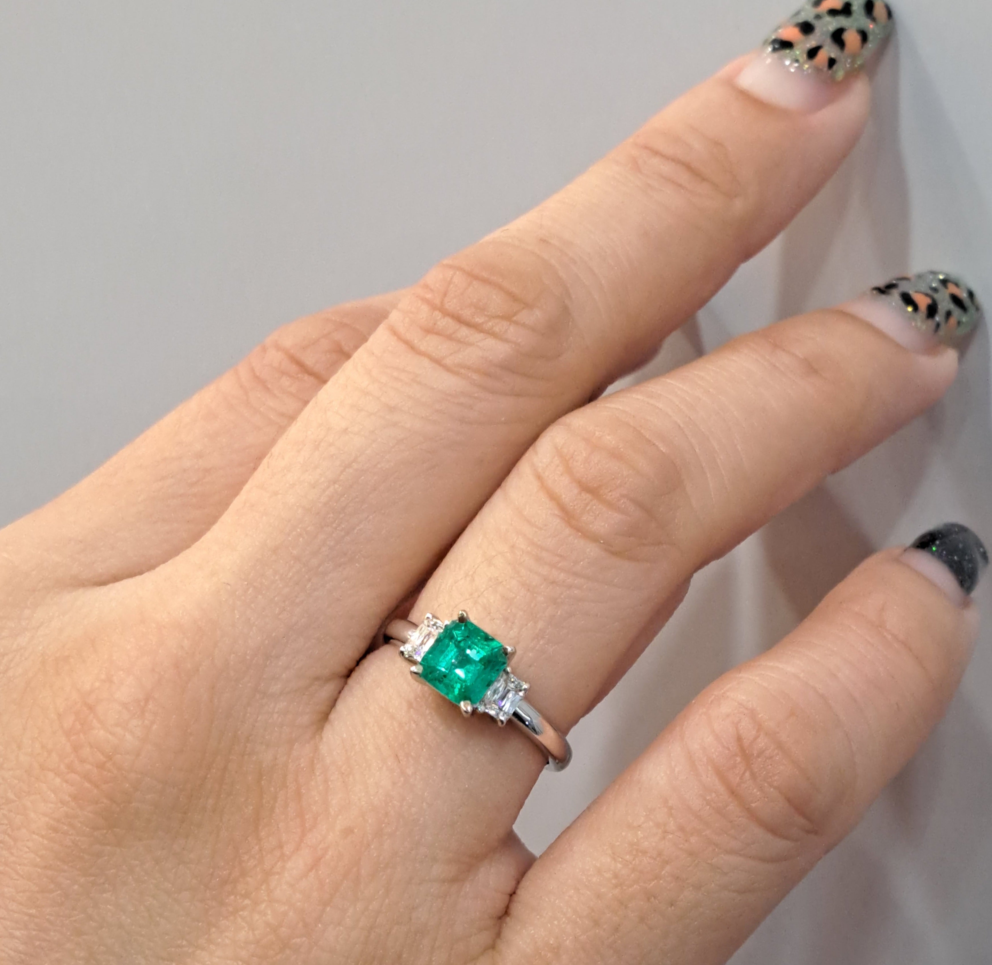 Trilogy Emerald Diamond Ring