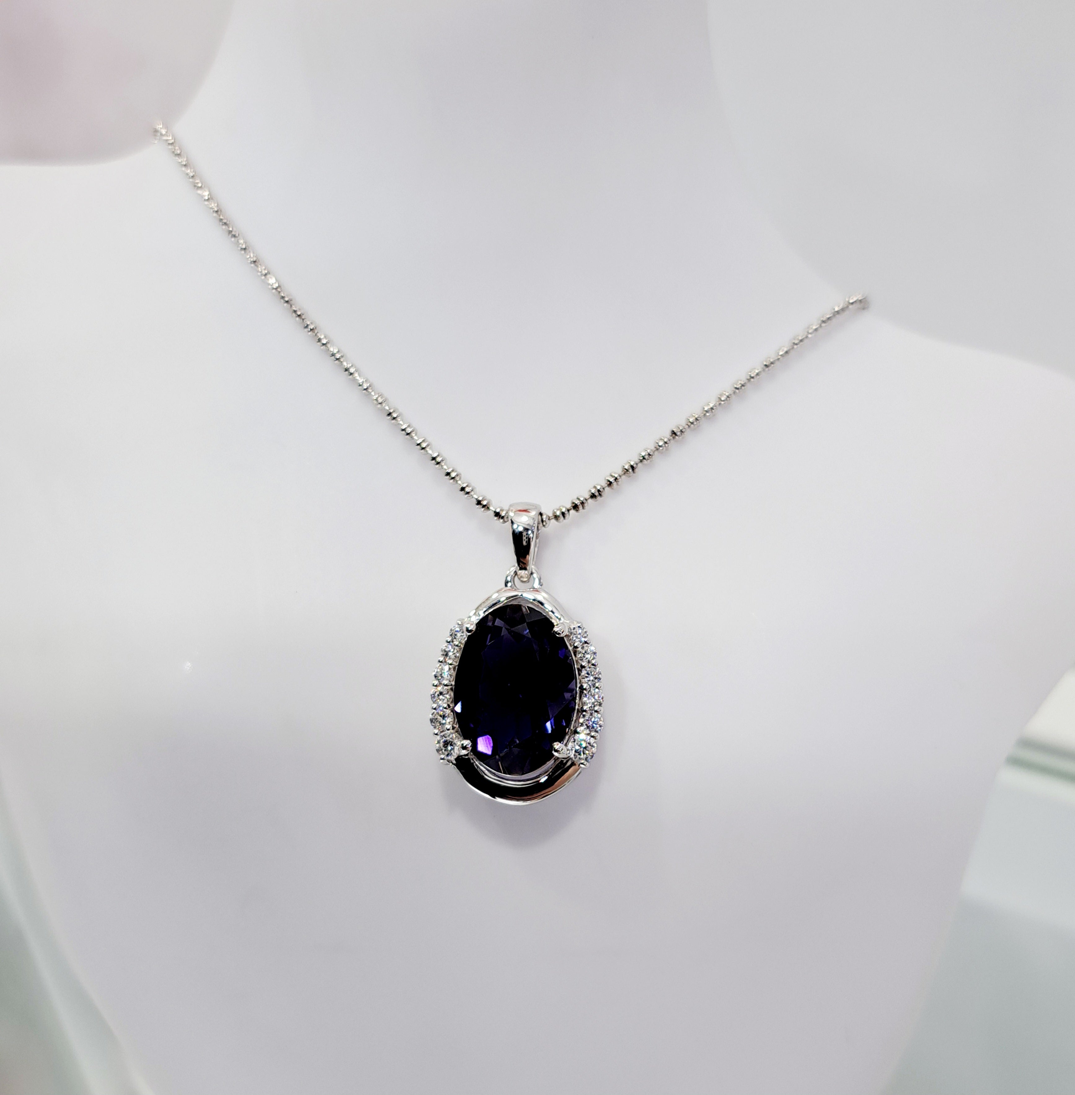 Iolite with scintilli Pendant