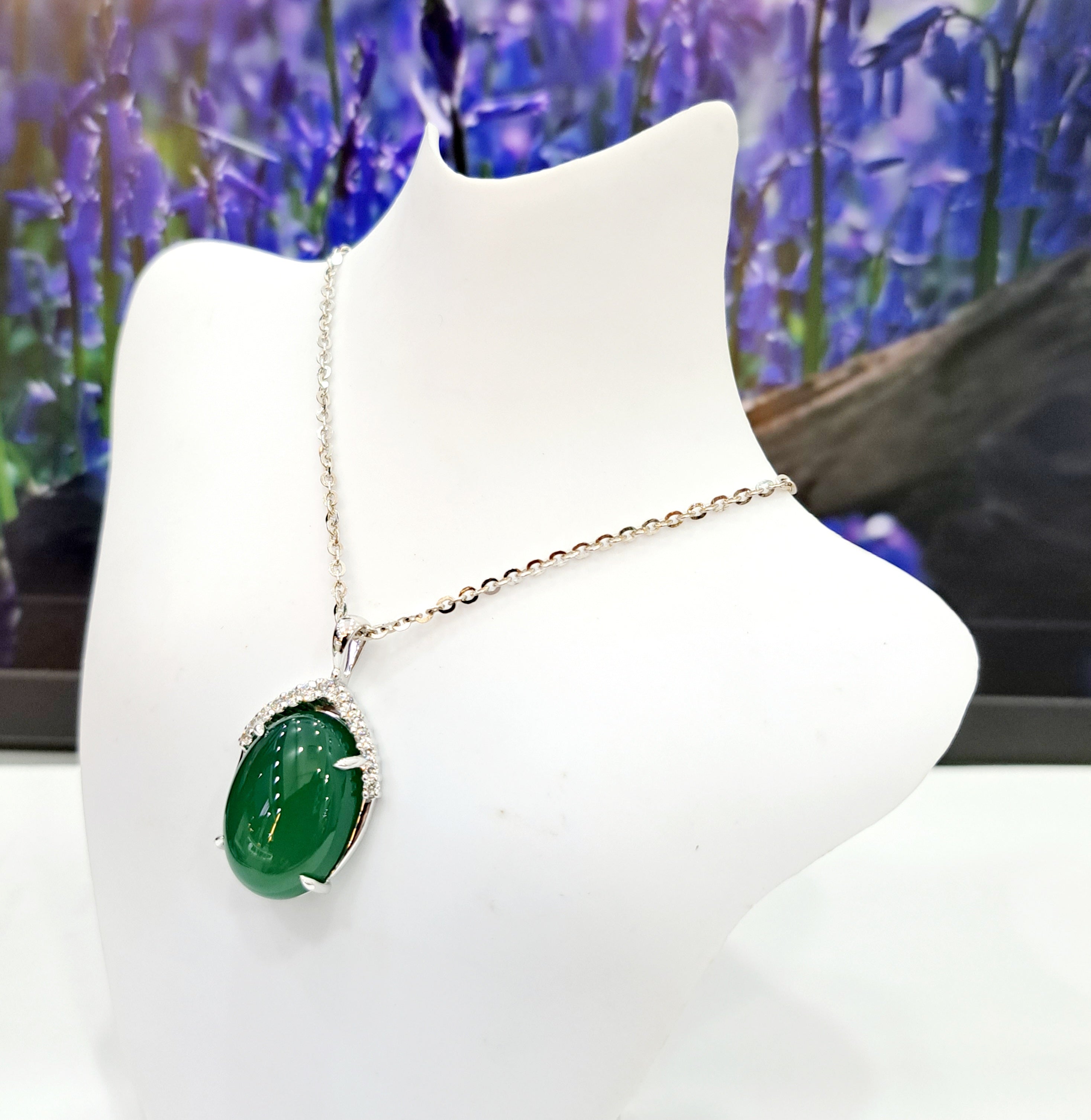 Gorgeous Green Agate with Scintilli Pendant