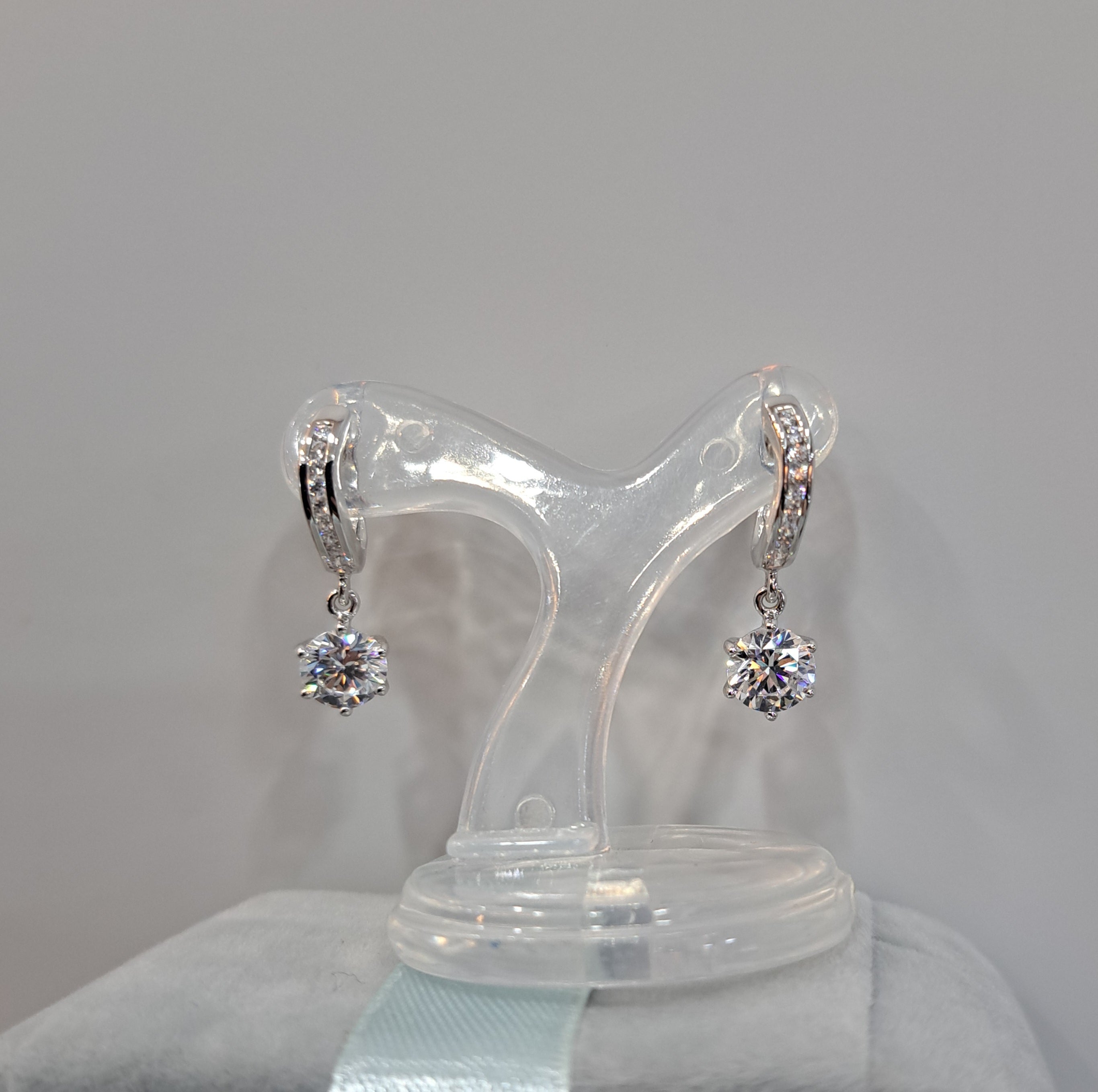 Huggie Diamond Simulants Dangling Earrings