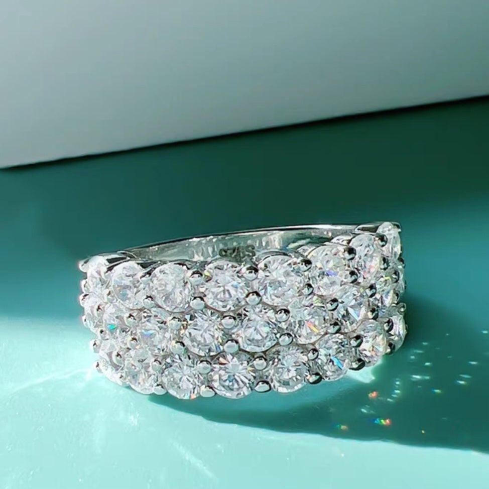 Classy Pave Diamond Simulants Ring