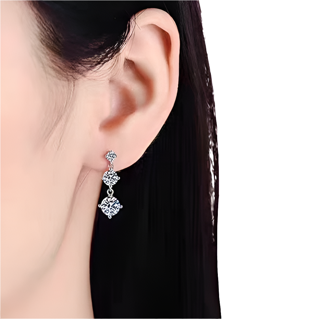 Bridal Trinity Dangling Earrings