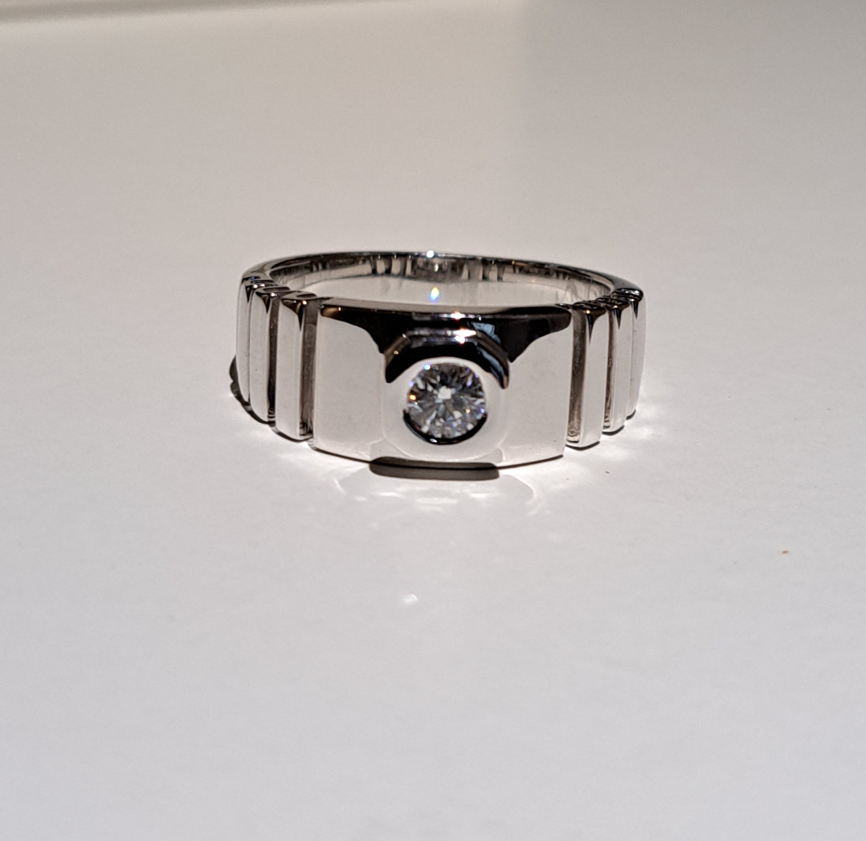 Steps Bezel Simulated Diamond Ring