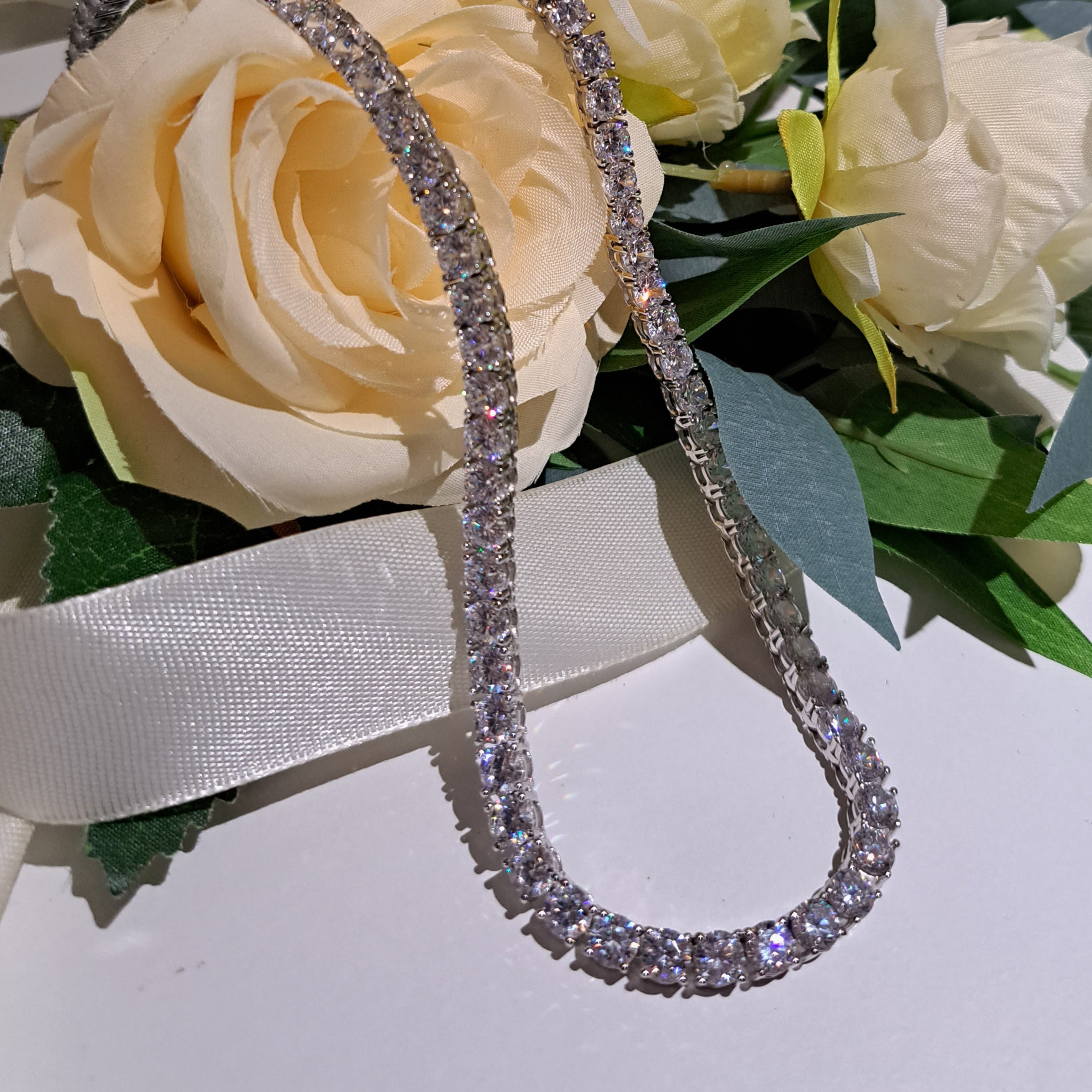 Stunning Tennis Simulated Diamond Necklace