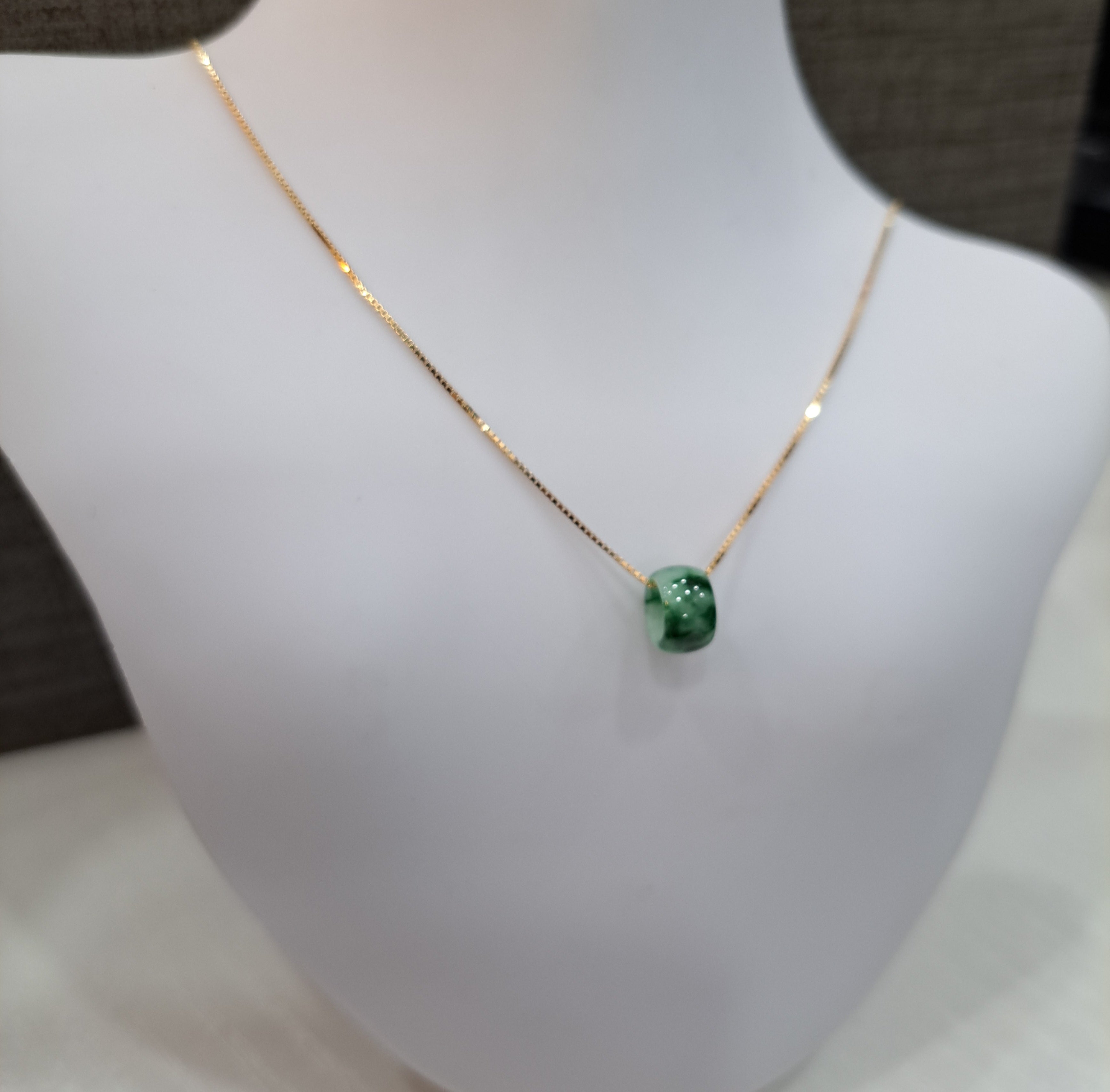 Burmese Jade Barrel Necklace