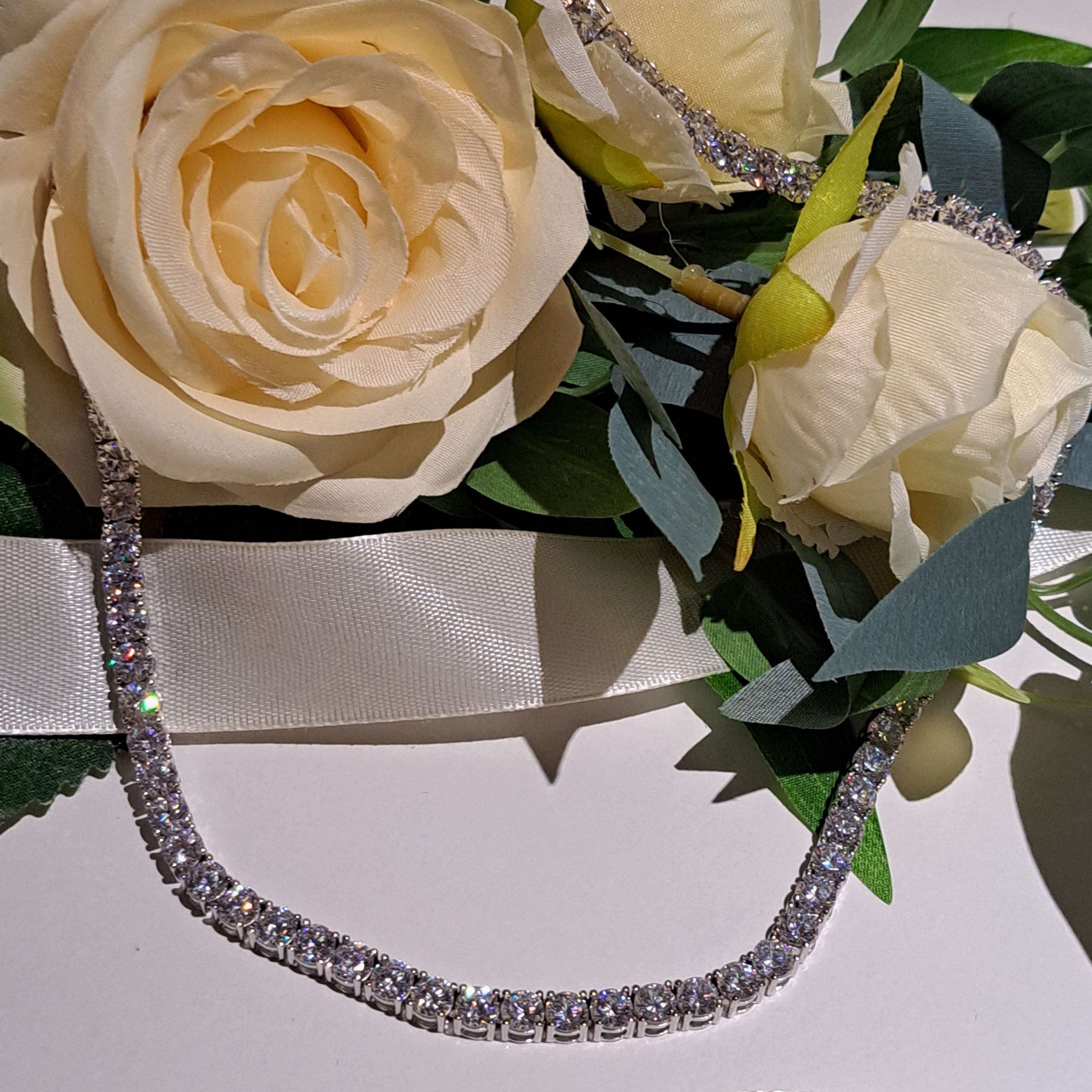 Stunning Tennis Simulated Diamond Necklace