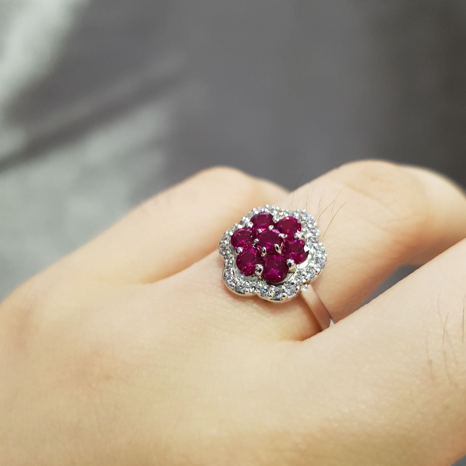 Beautiful Floral Ruby Ring