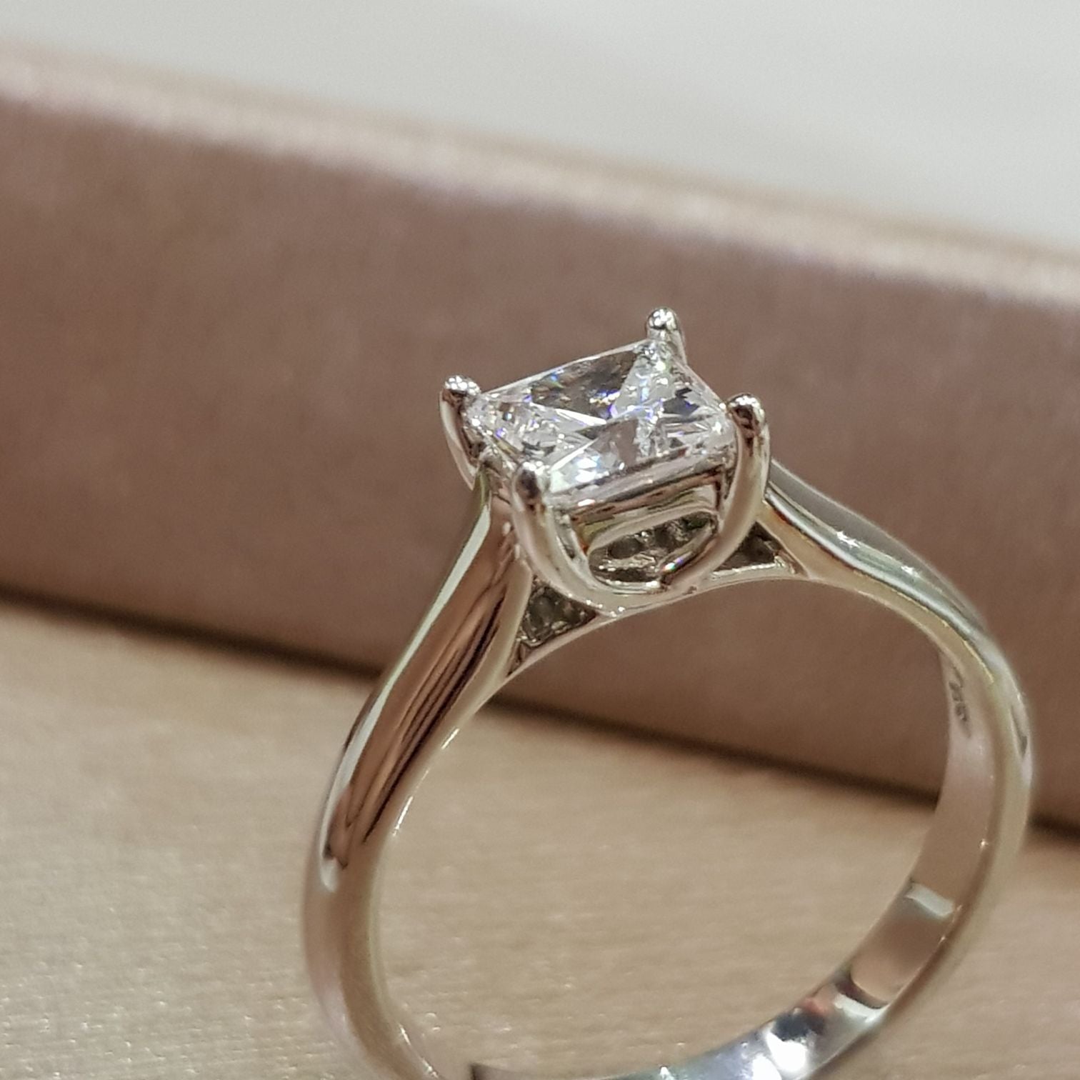 Princess Cut Diamond Simulants Engagement Ring