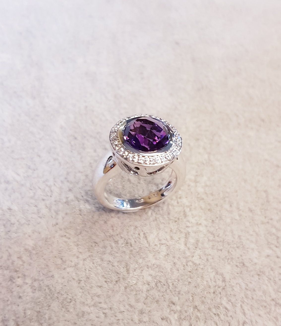 Modern Bezel Amethyst Ring