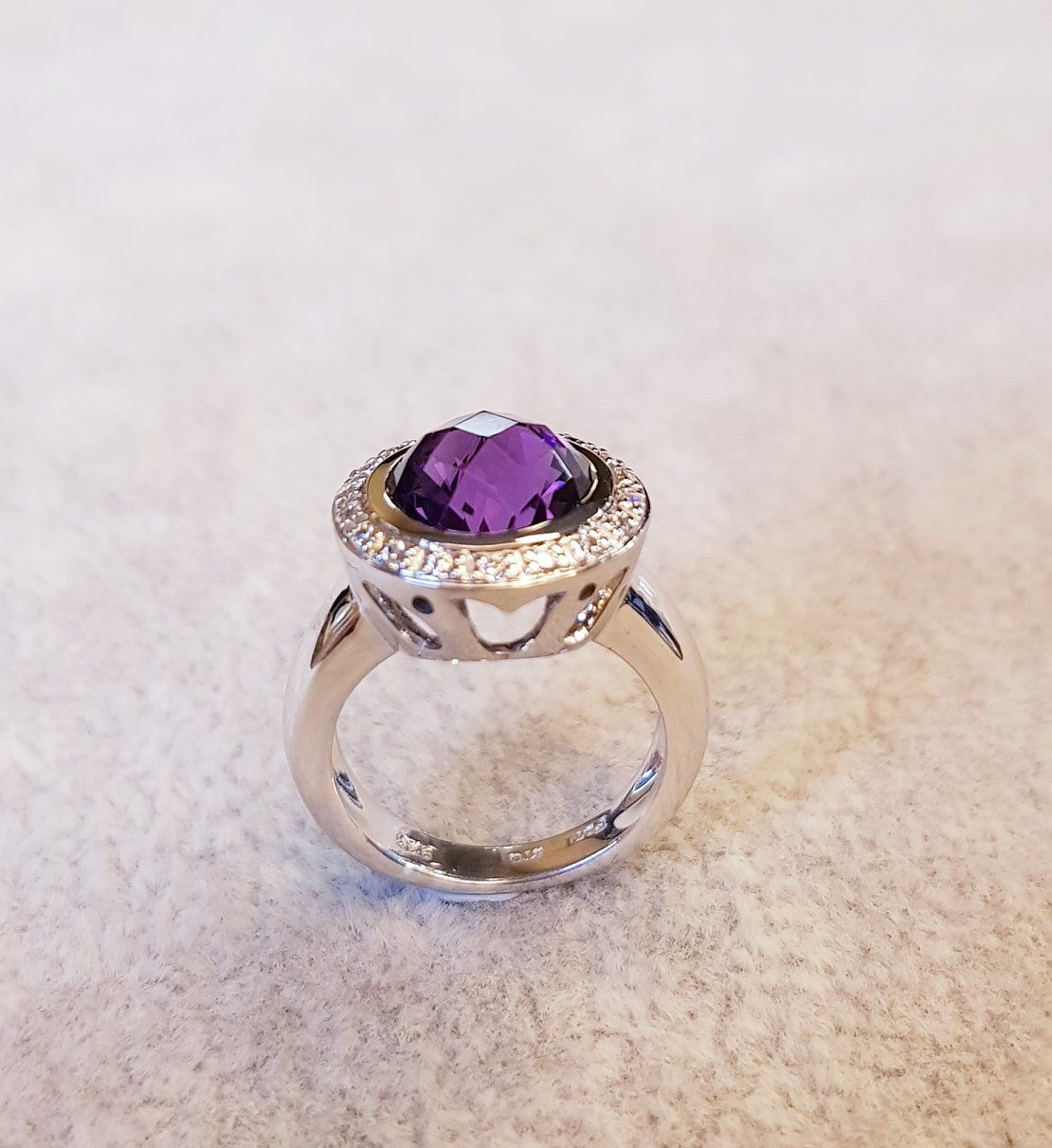 Modern Bezel Amethyst Ring