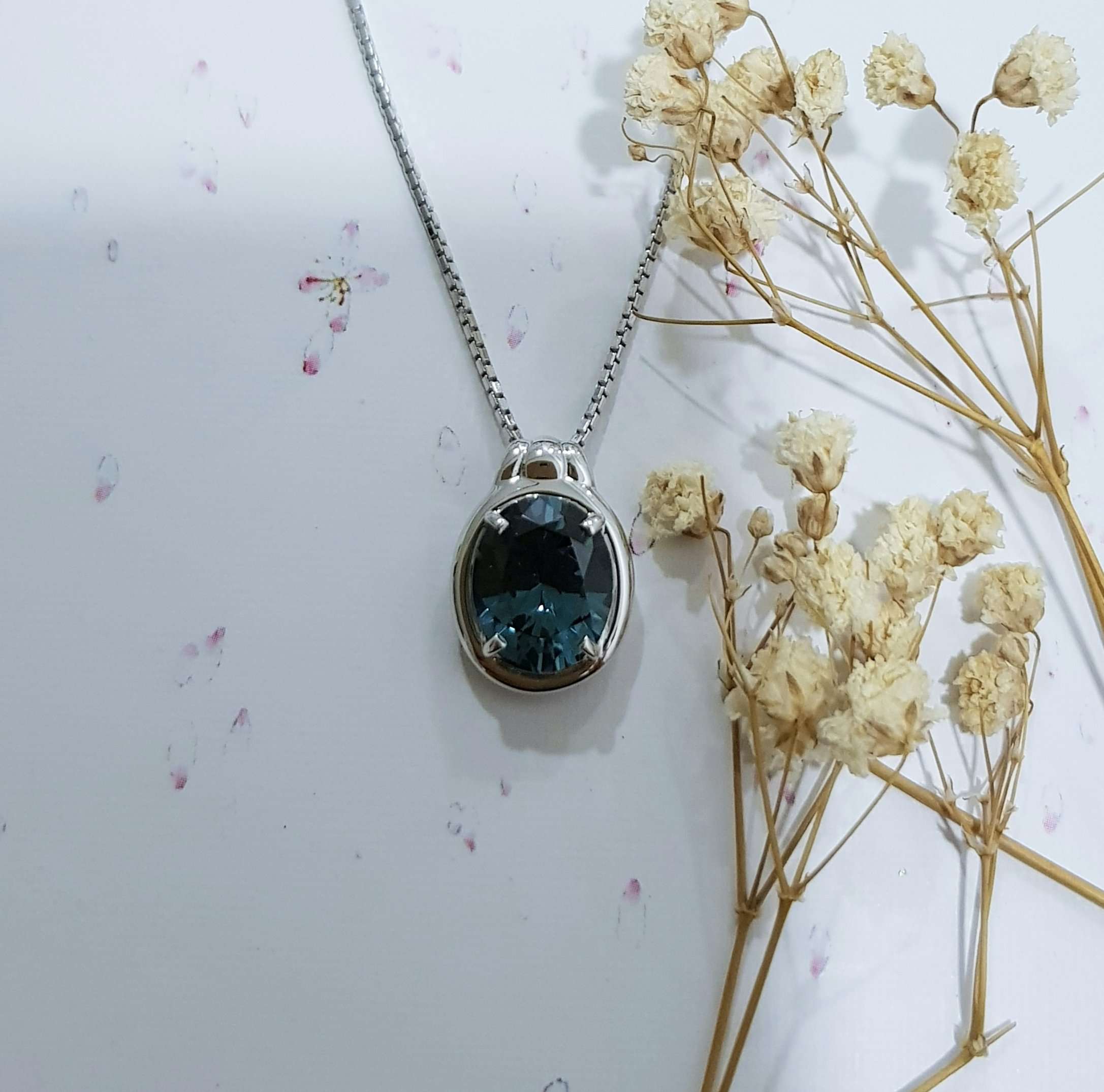 Blue Green Zircon Pendant