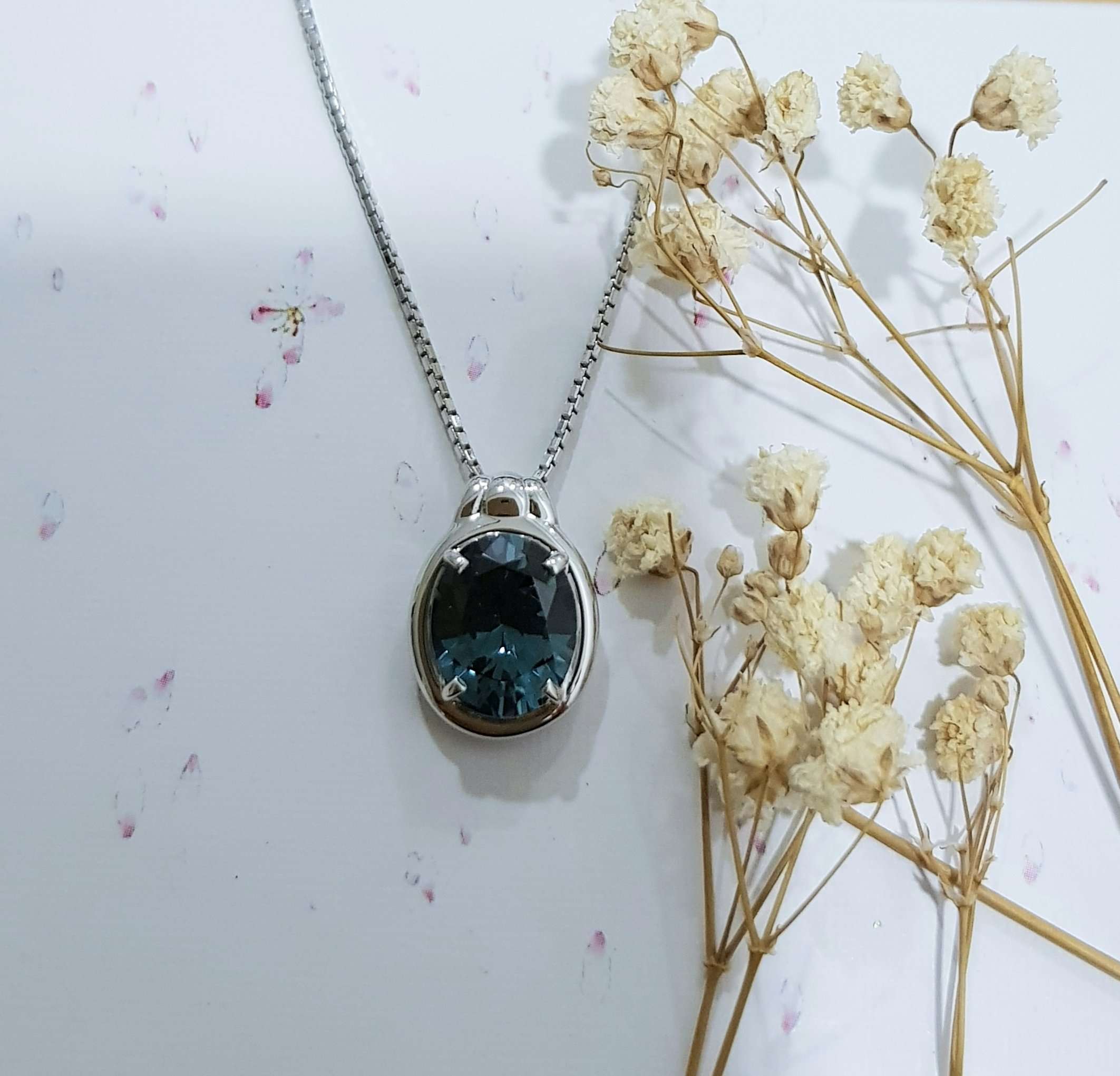 Blue Green Zircon Pendant