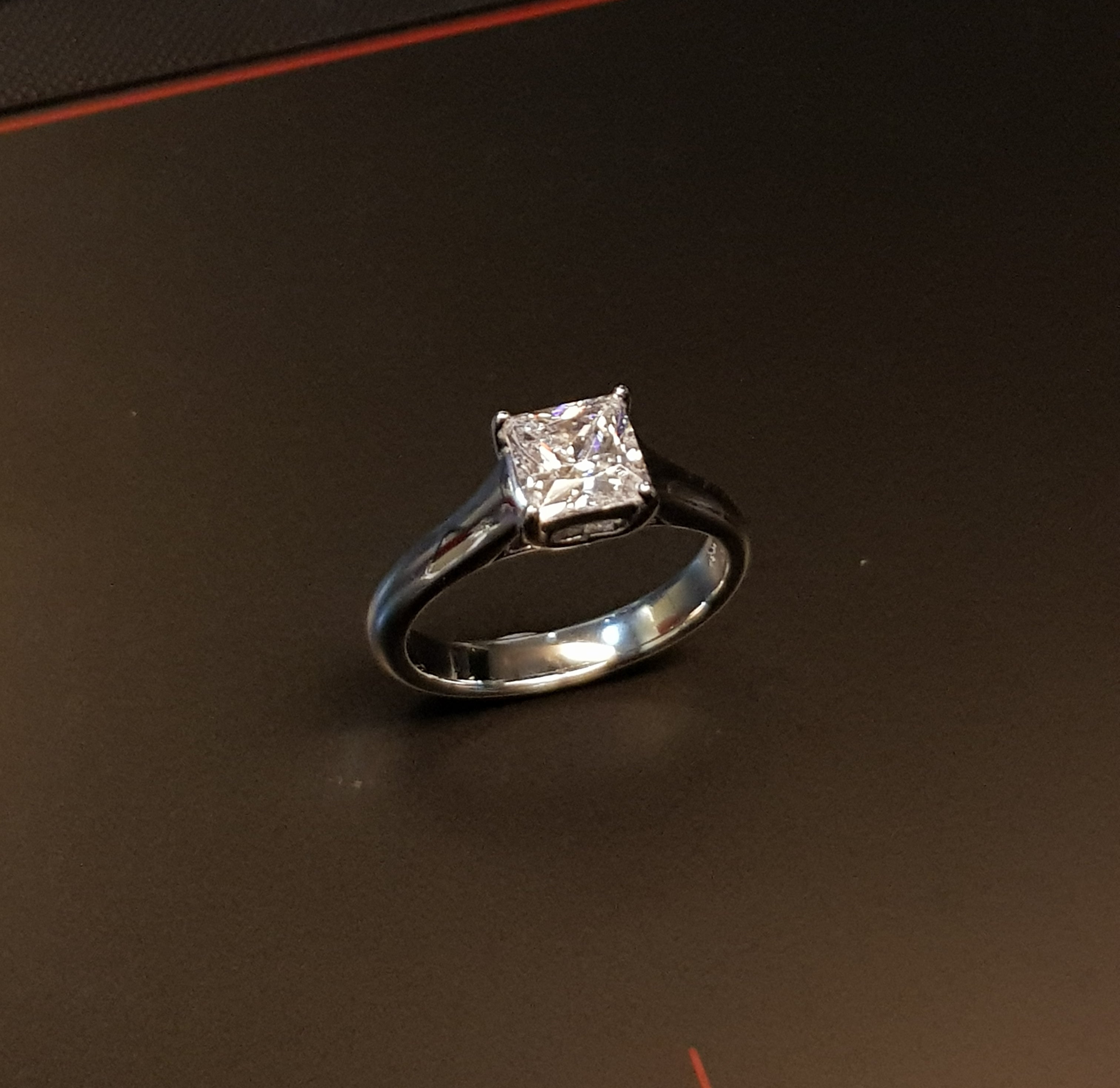 Princess Cut Diamond Simulants Engagement Ring