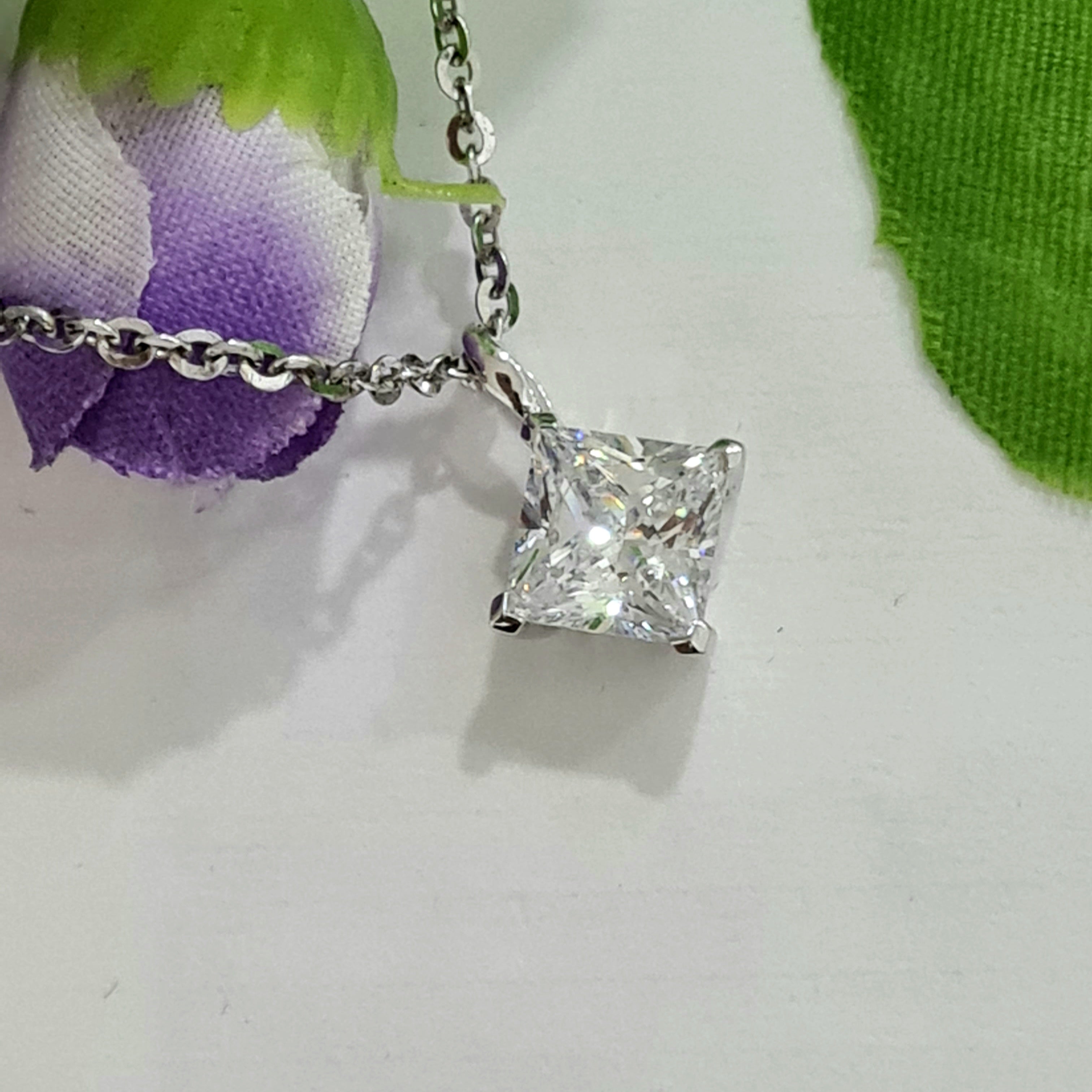 Sparkle Princess Cut Pendant