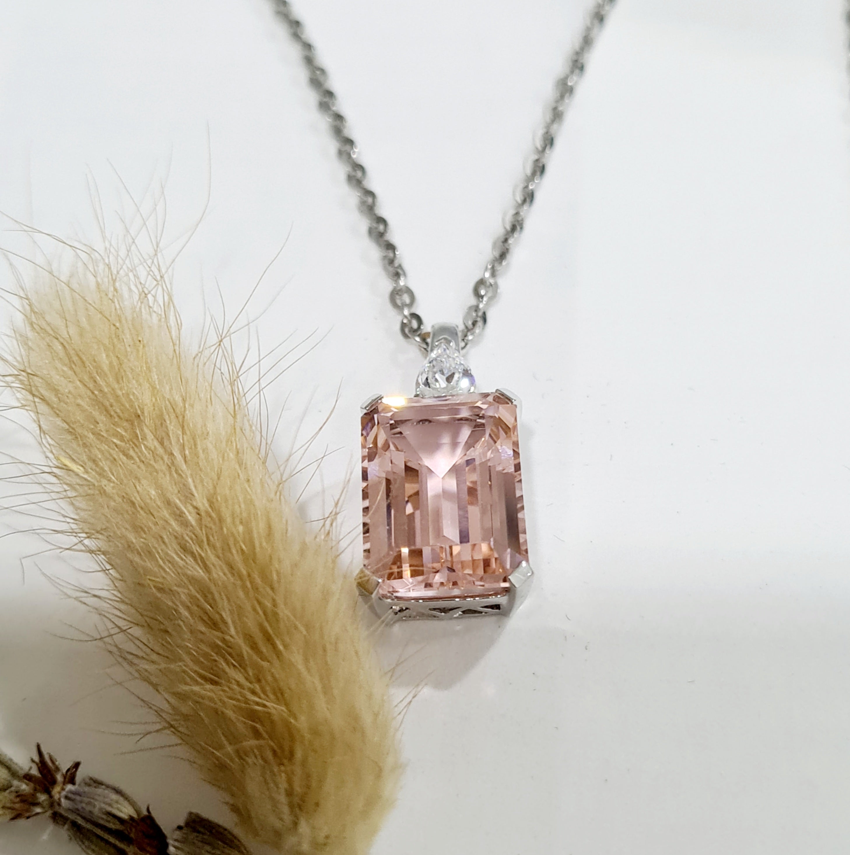 Sophisticated Emerald Morganite Pendant