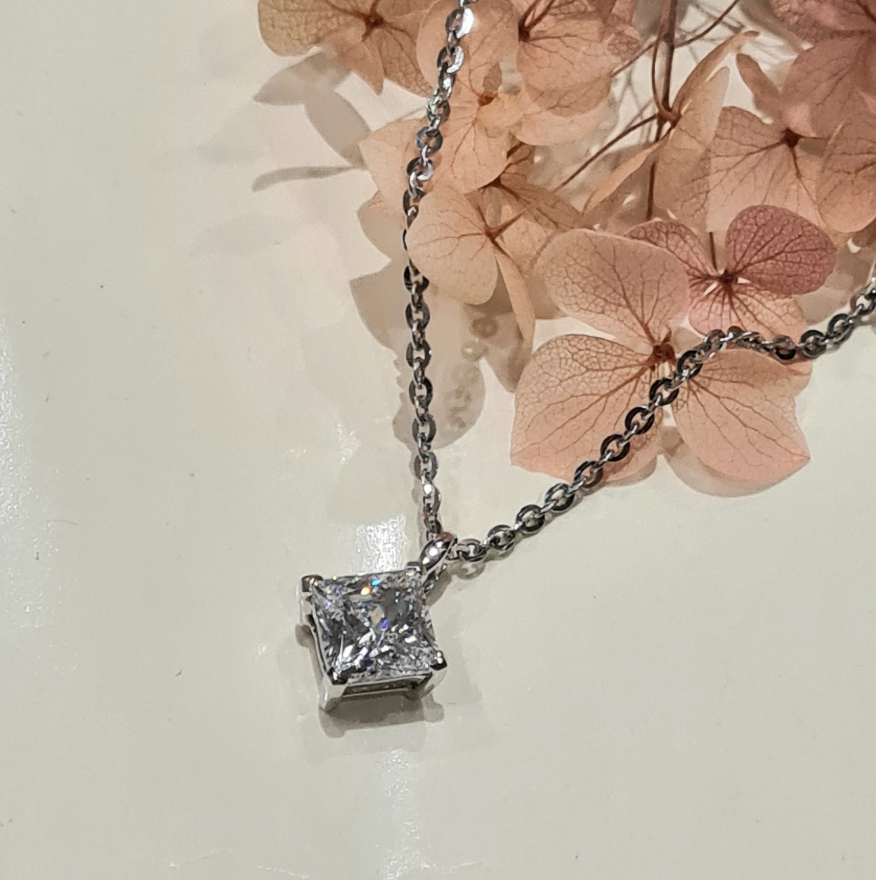 Sparkle Princess Cut Pendant