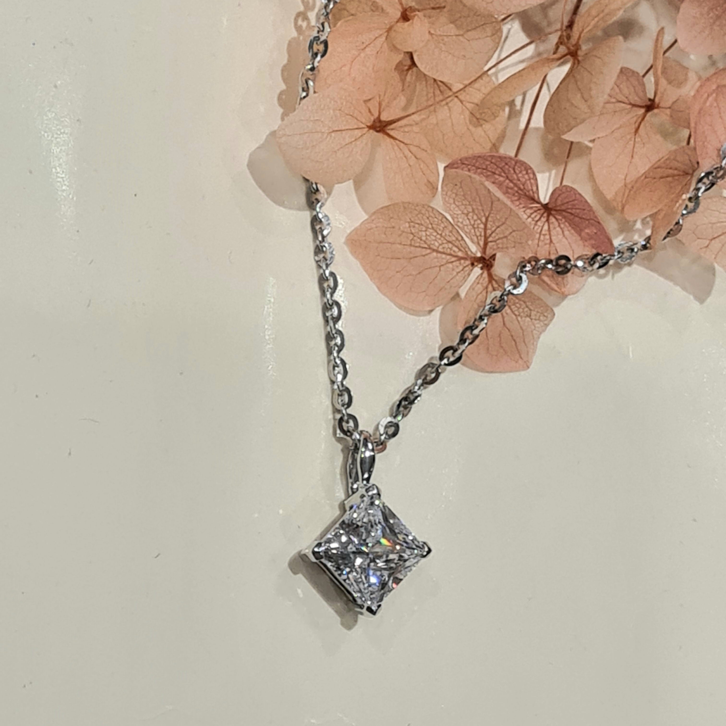 Sparkle Princess Cut Pendant