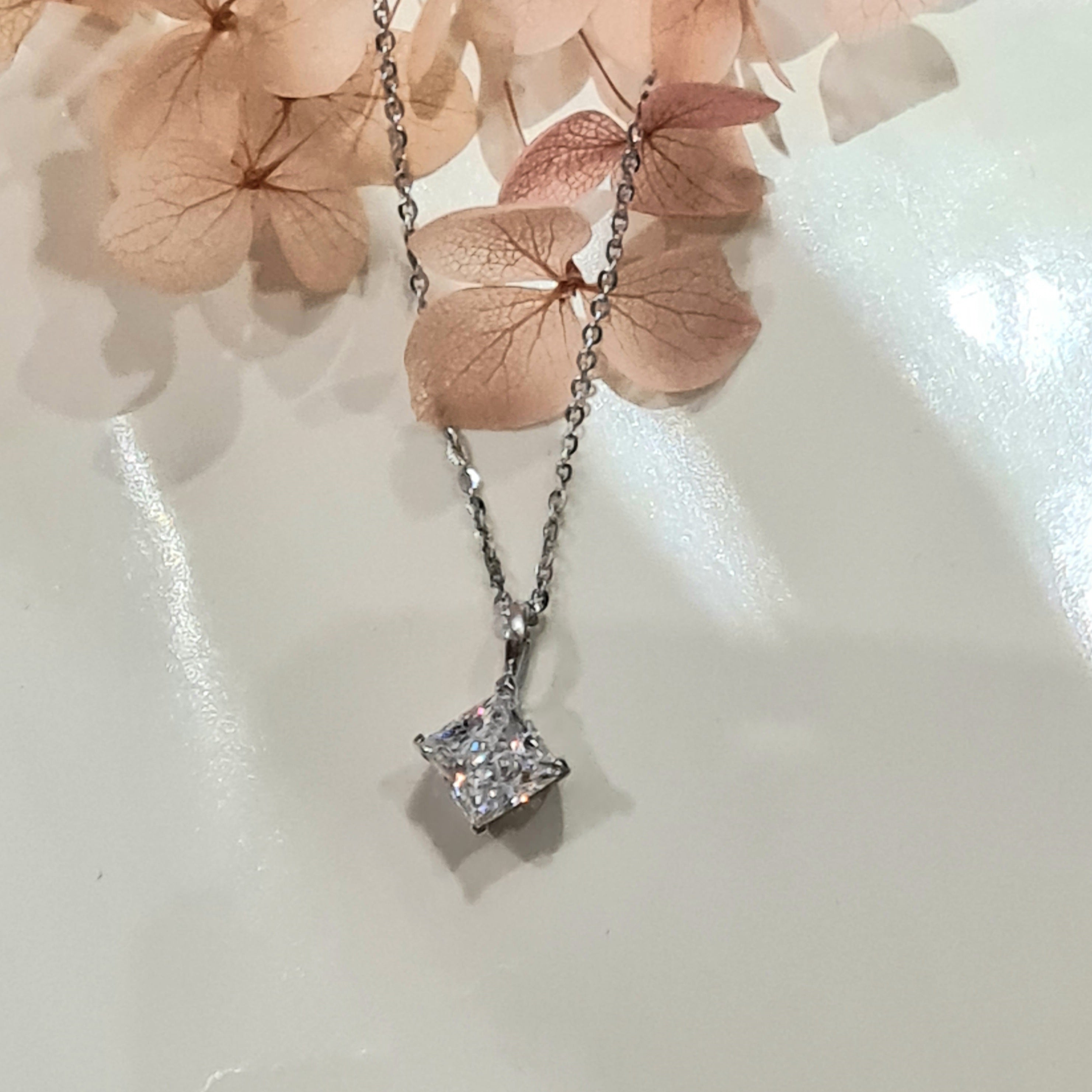 Sparkle Princess Cut Pendant