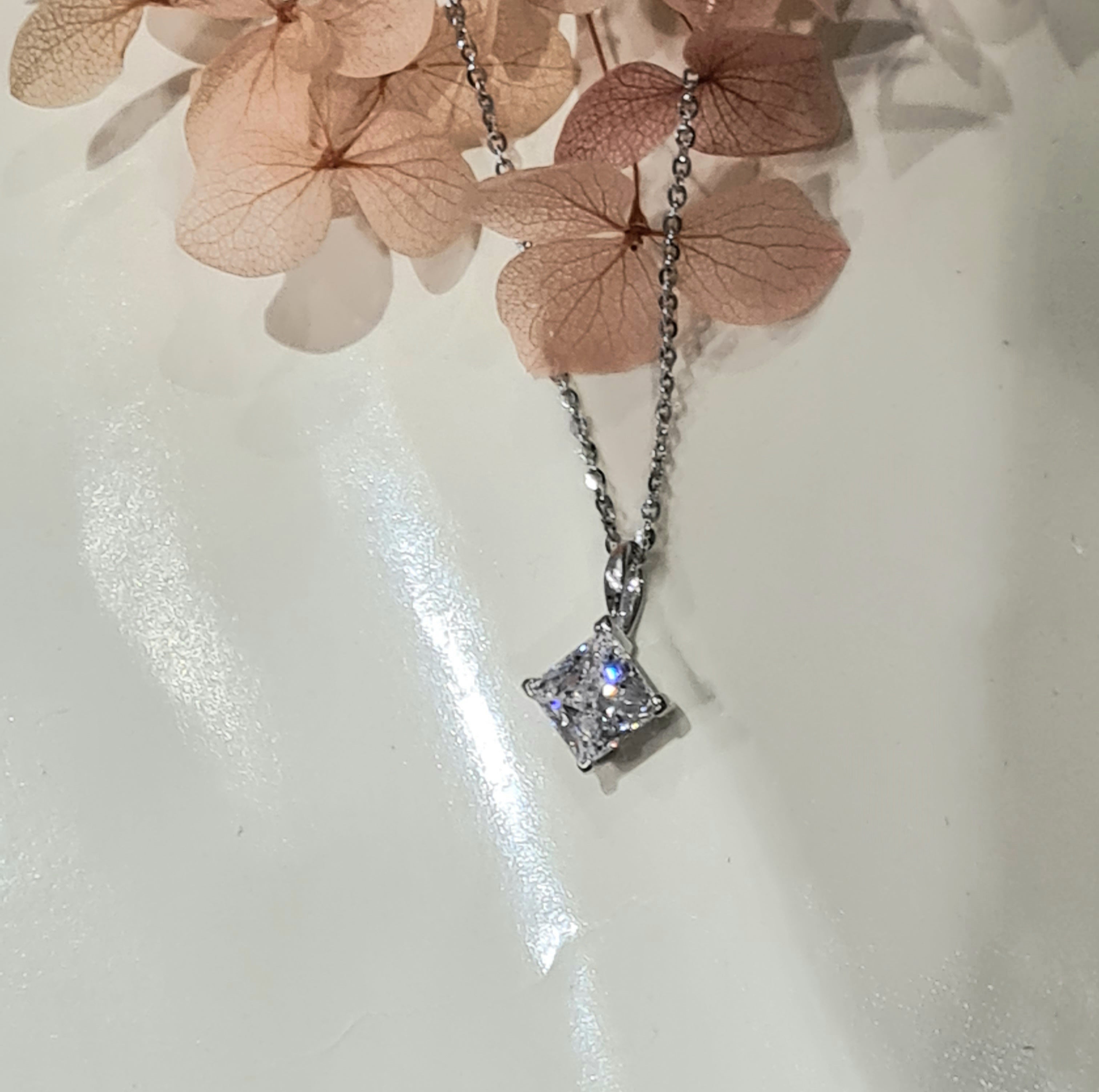 Sparkle Princess Cut Pendant