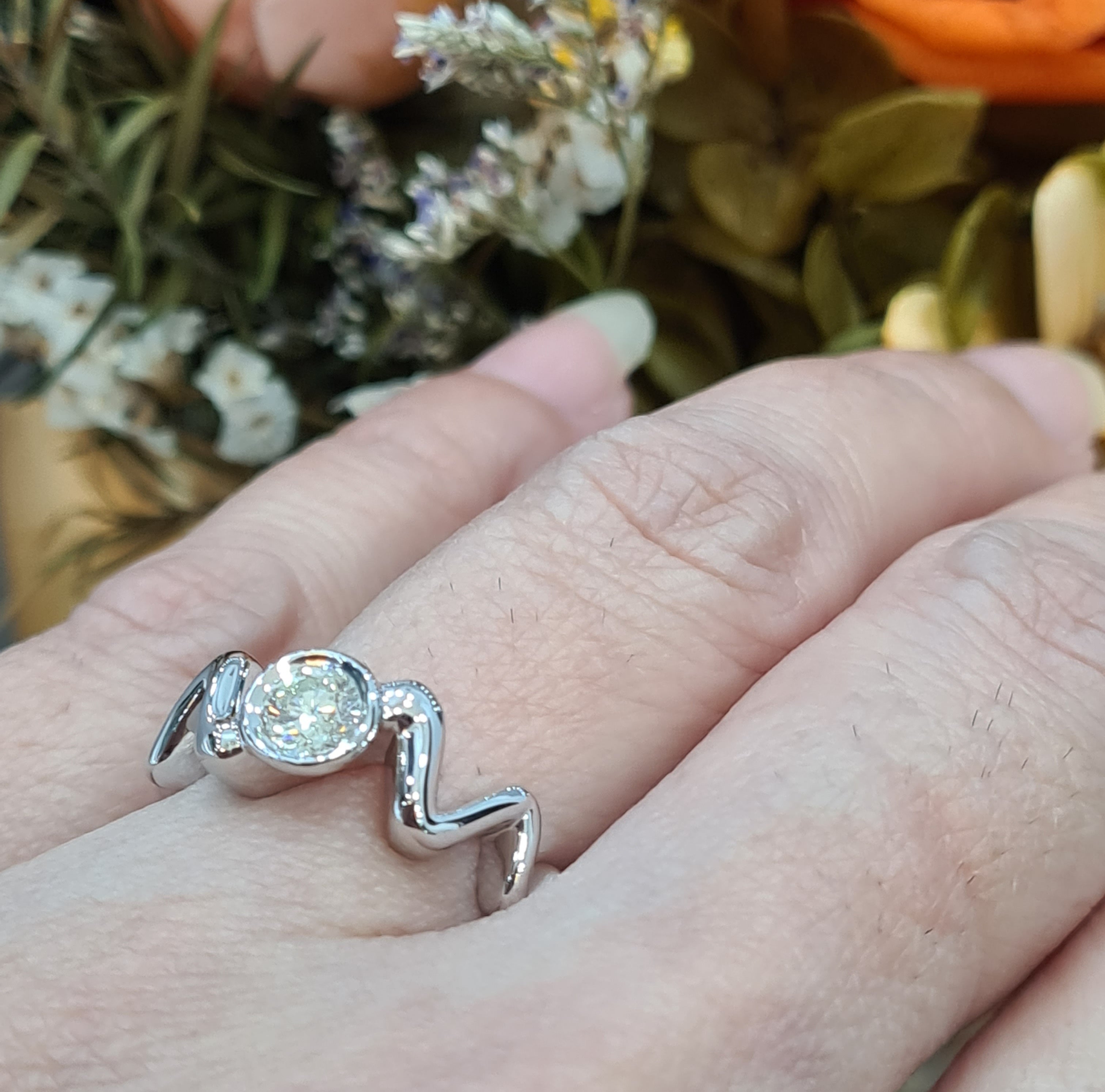 Unique Bezel Engagement Ring