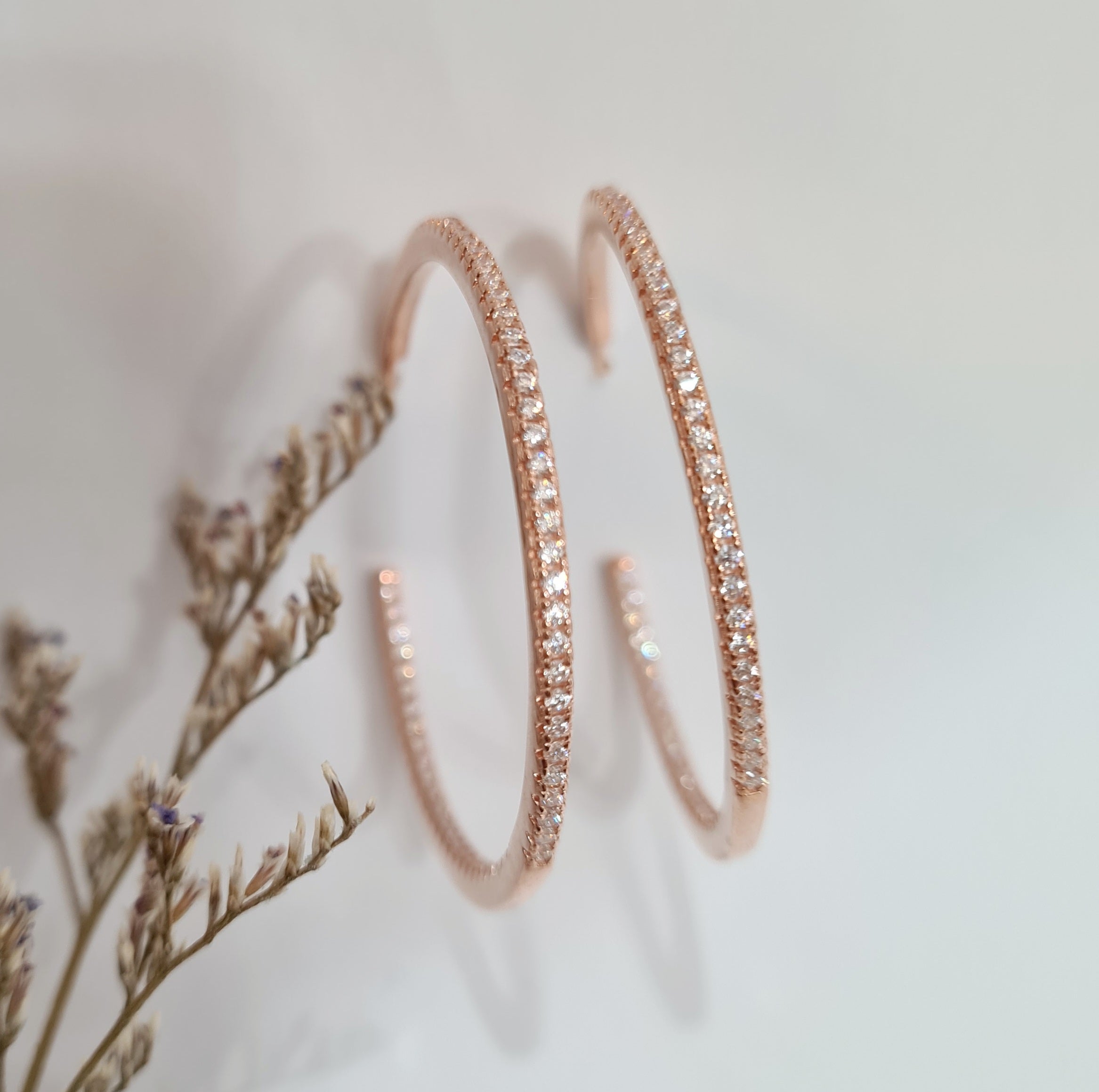 Micro Pave Tiffany Hoop Earrings