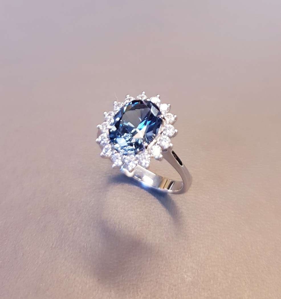 Kate Green Blue Scintilli Ring