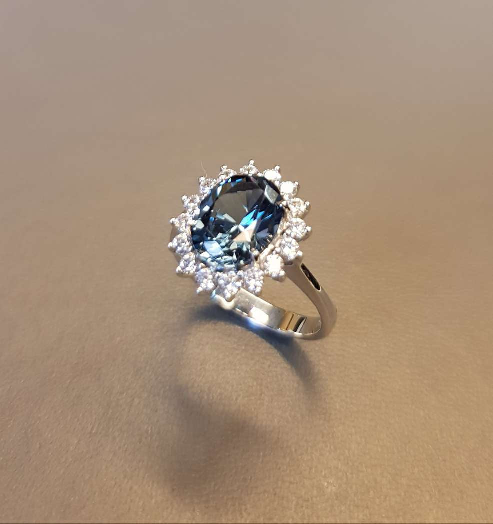 Kate Green Blue Scintilli Ring