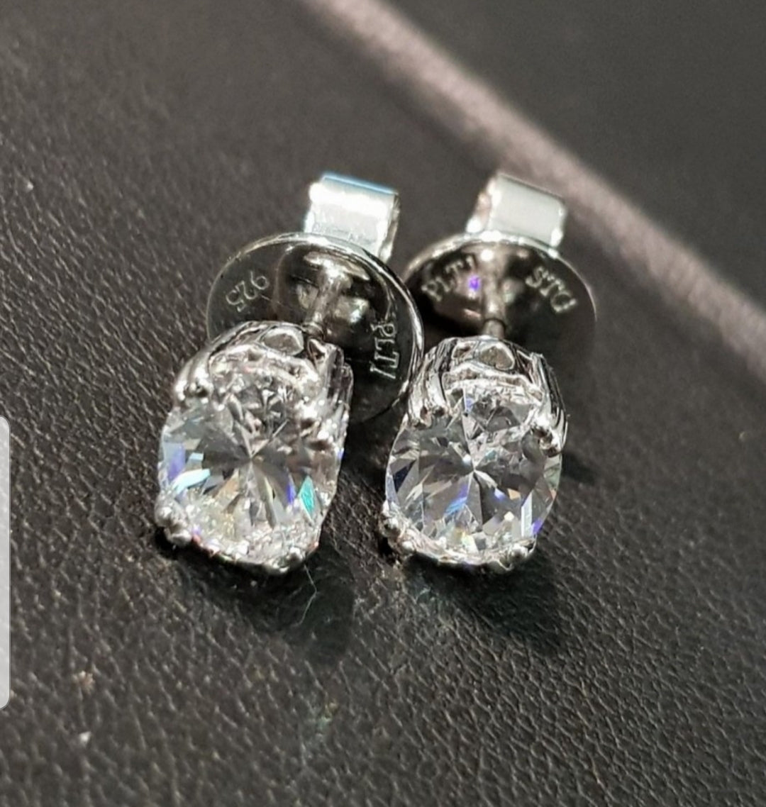 Oval Diamond Simulants Earrings